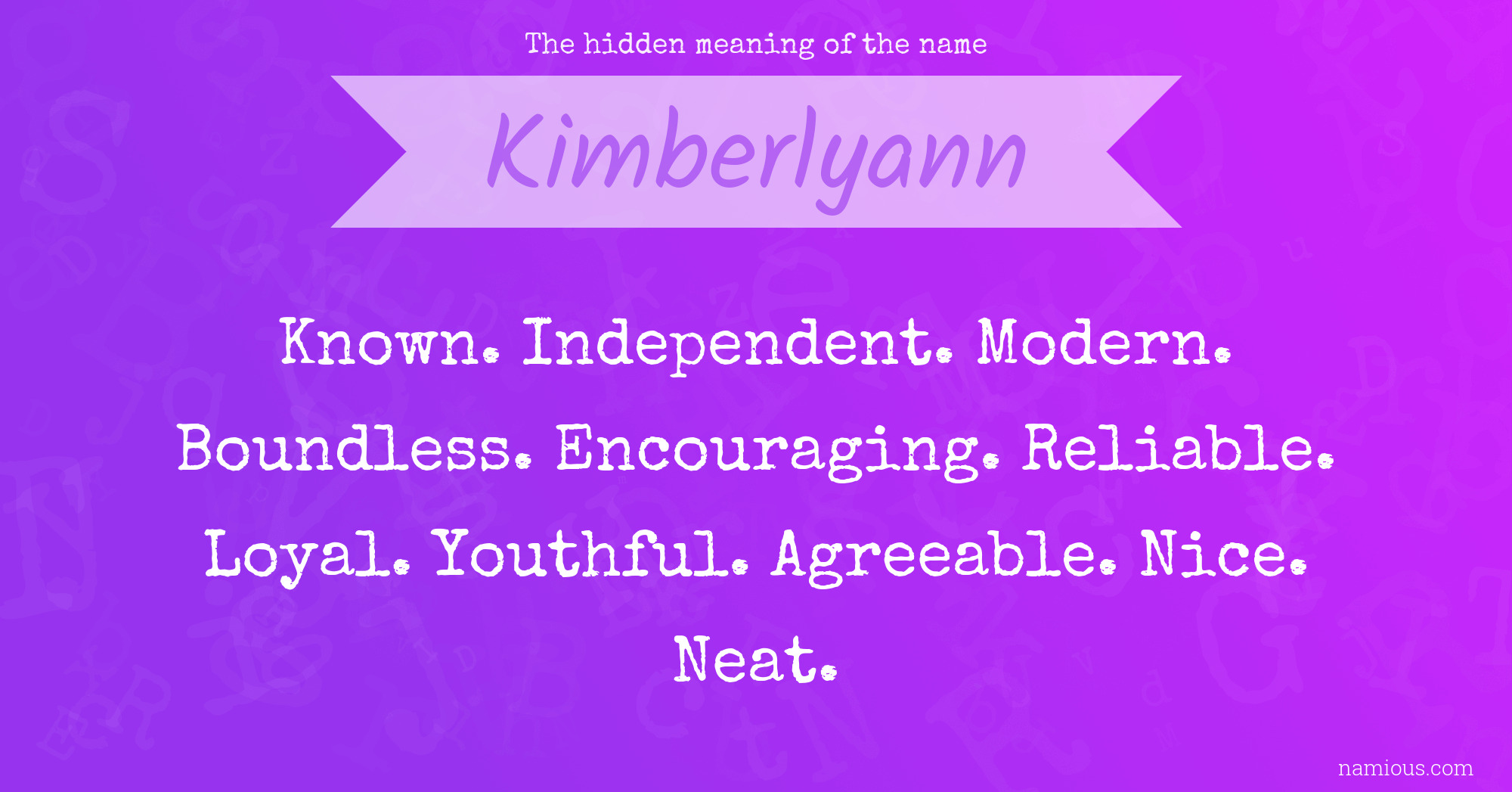 The hidden meaning of the name Kimberlyann