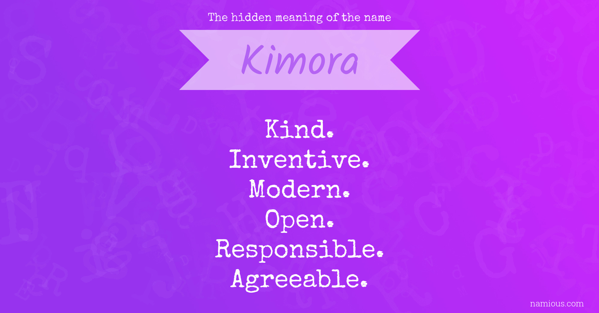 The hidden meaning of the name Kimora