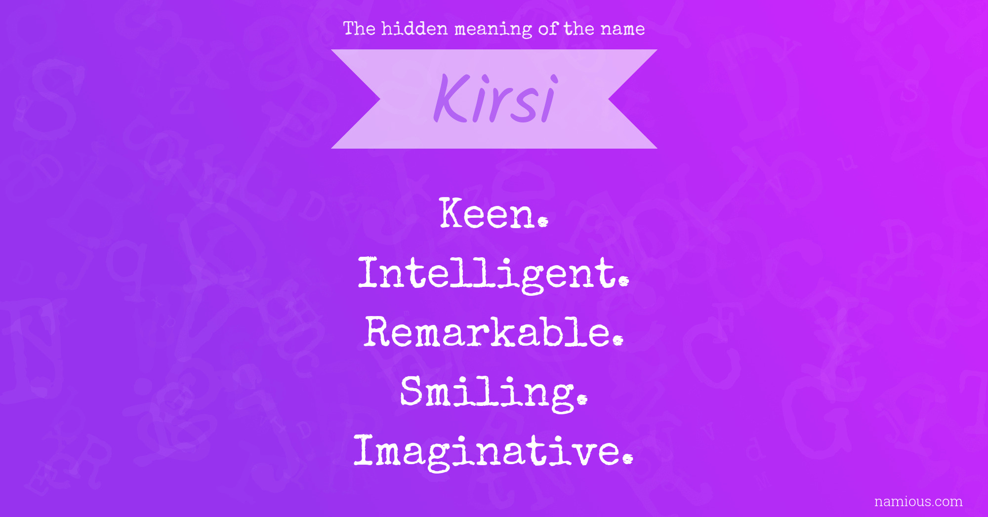 The hidden meaning of the name Kirsi