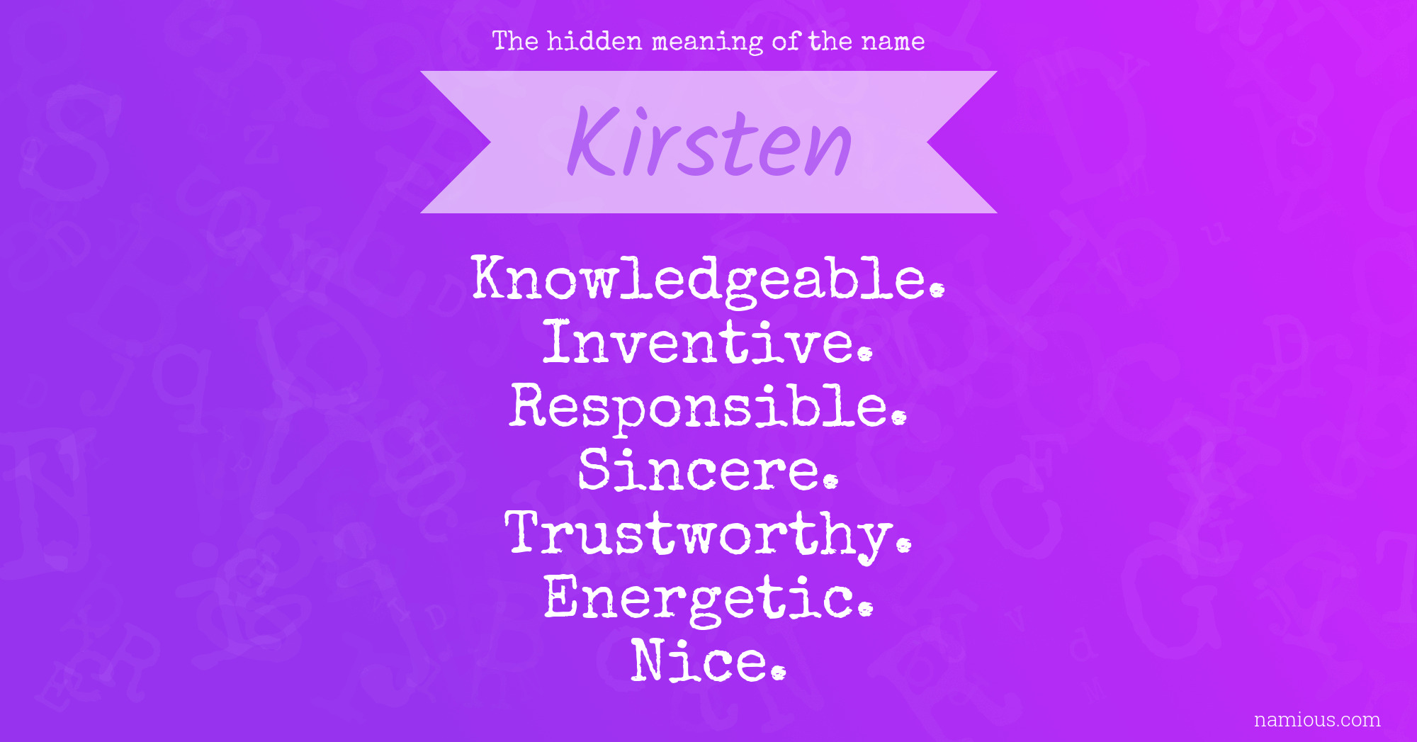 The hidden meaning of the name Kirsten