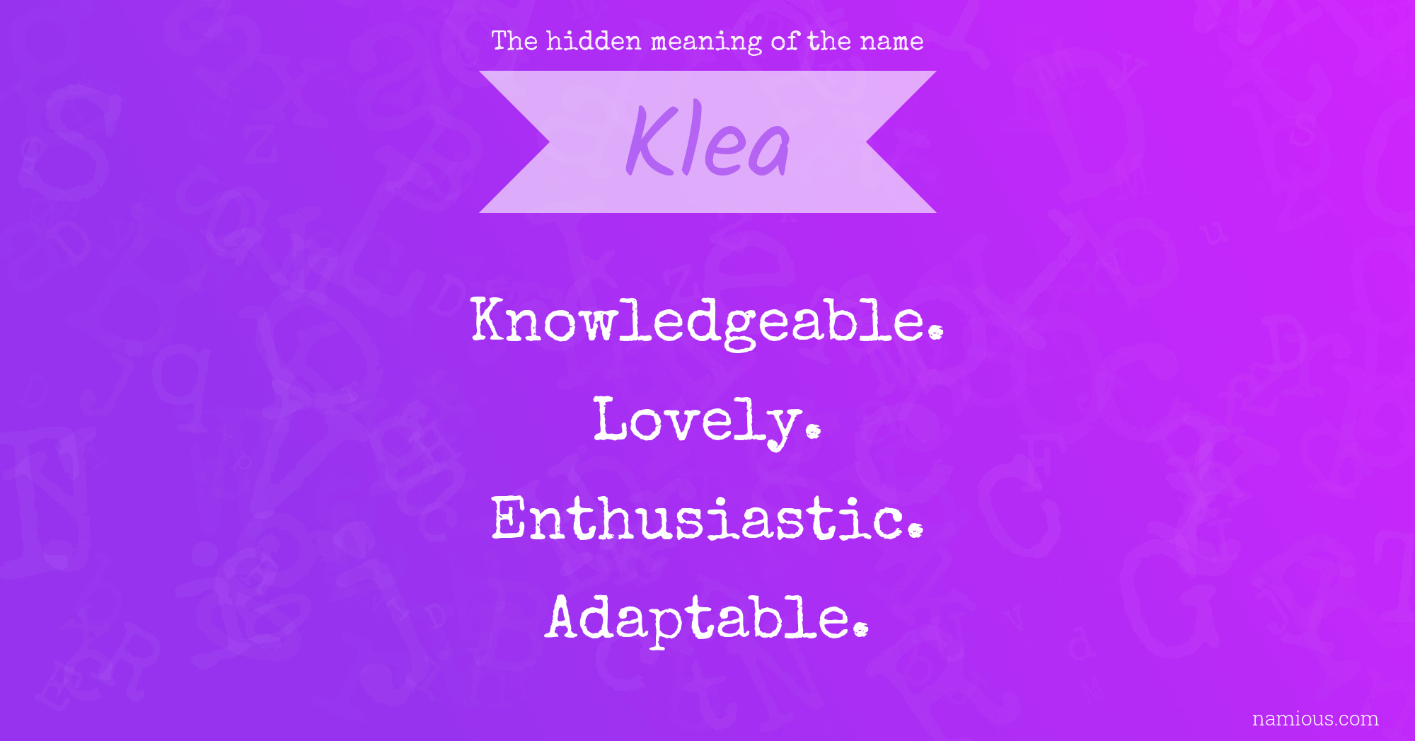 The hidden meaning of the name Klea