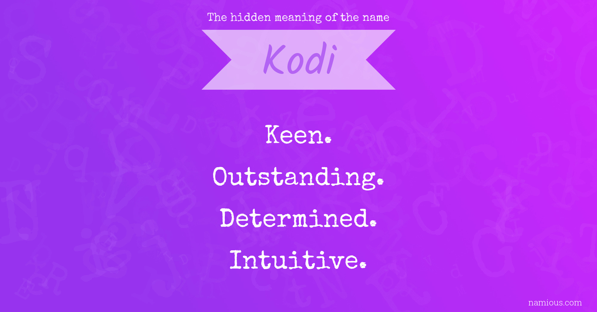 The hidden meaning of the name Kodi