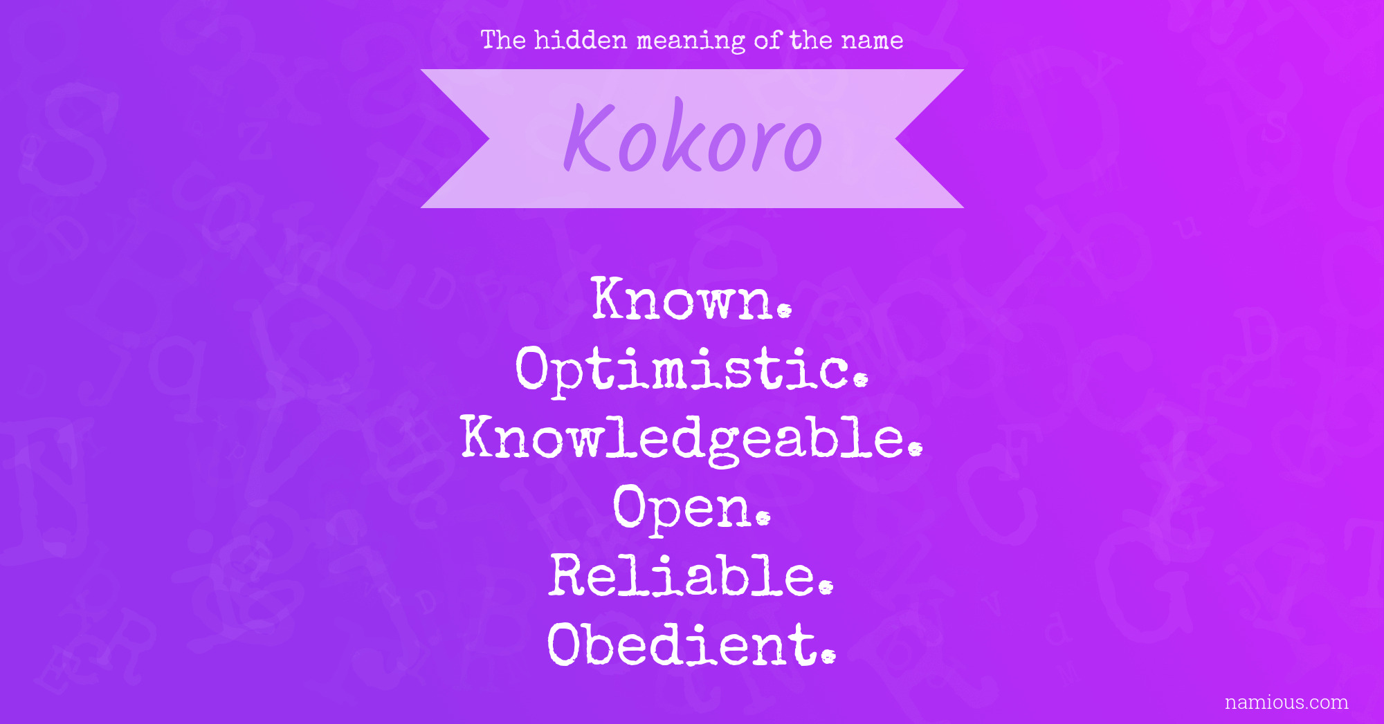 The hidden meaning of the name Kokoro