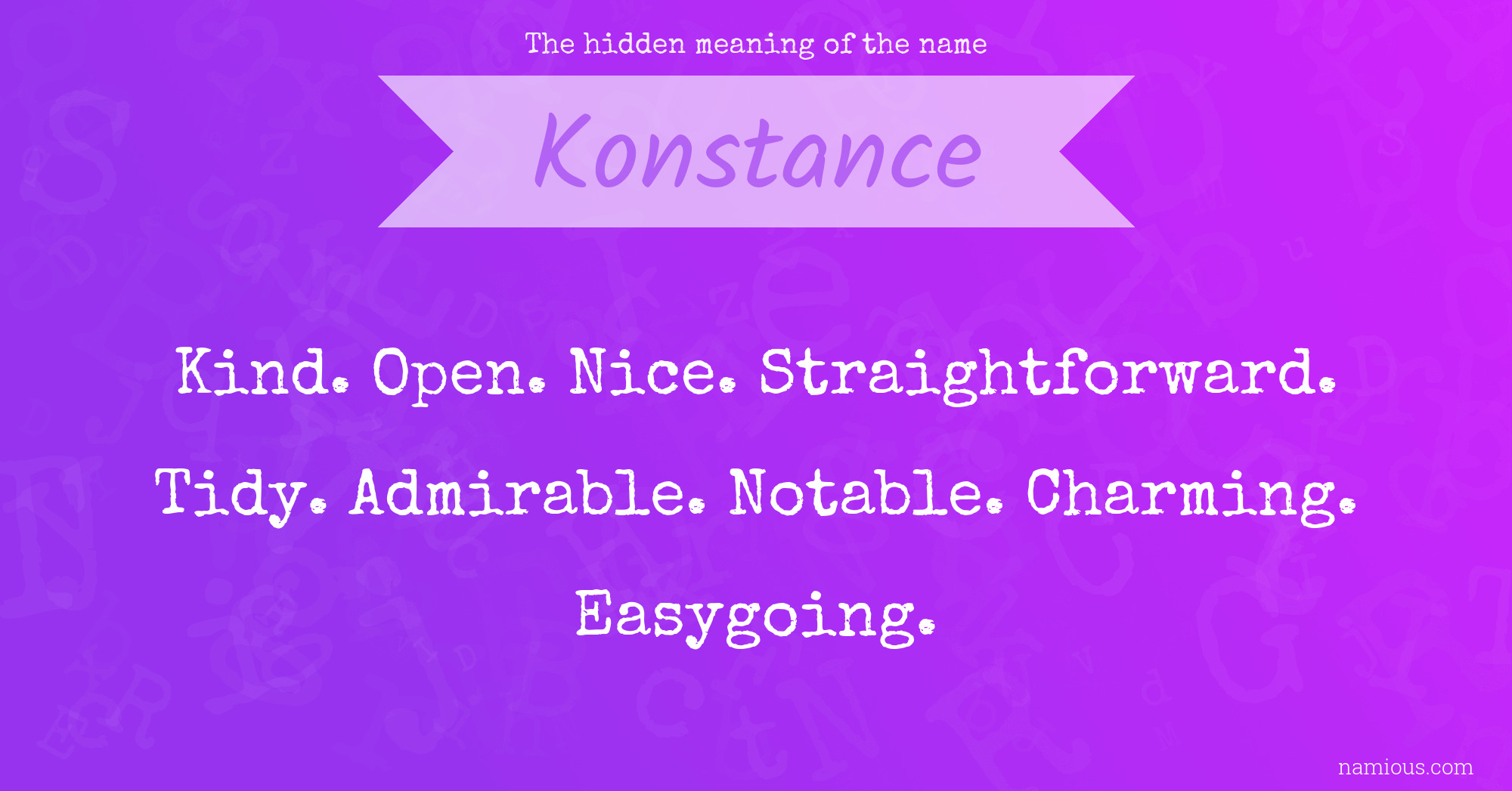The hidden meaning of the name Konstance