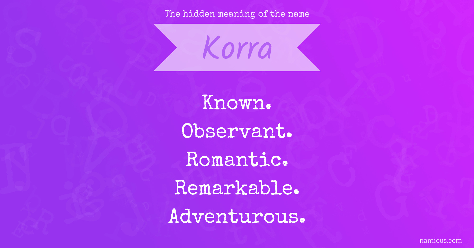 The hidden meaning of the name Korra