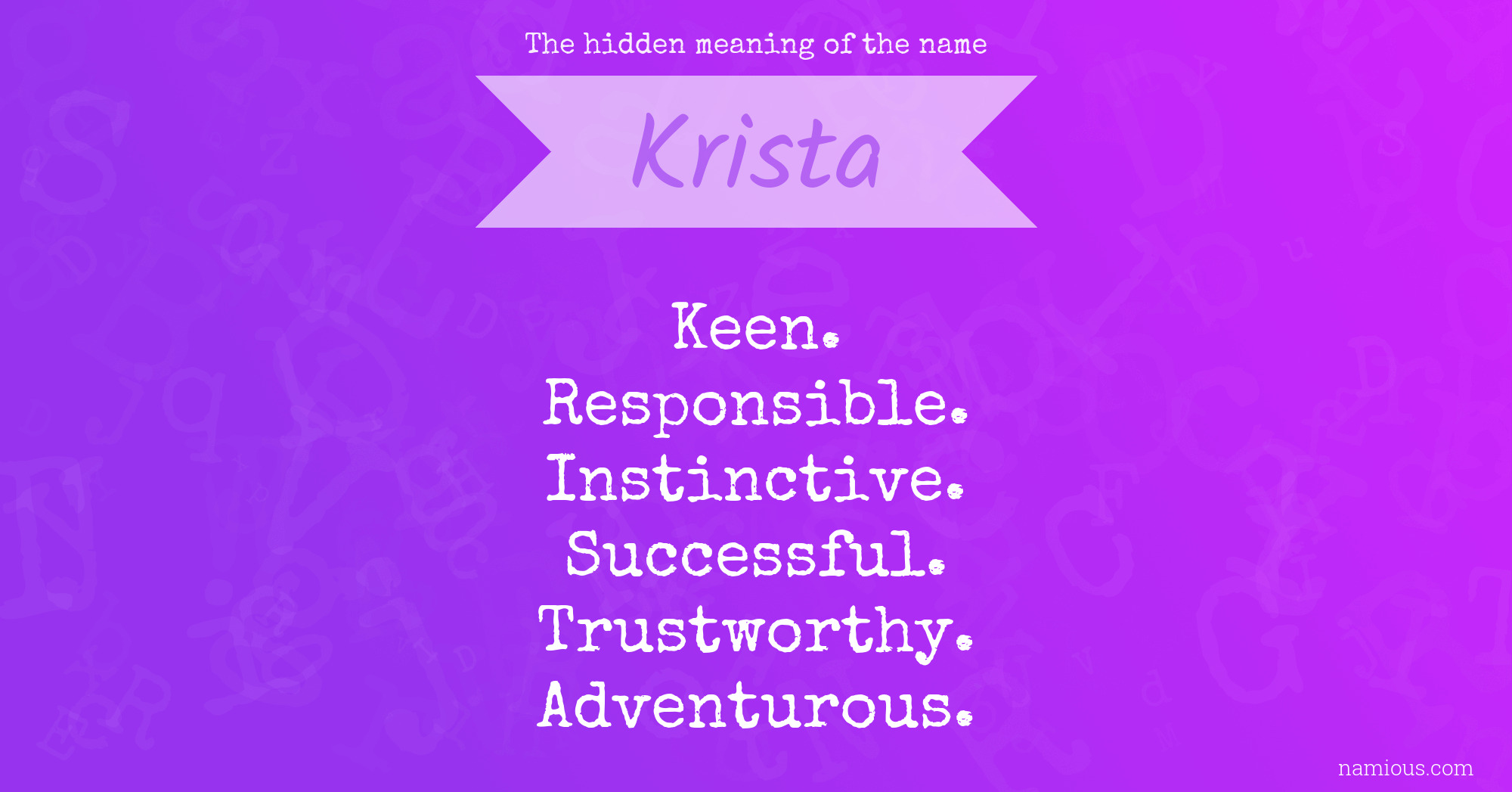 The hidden meaning of the name Krista