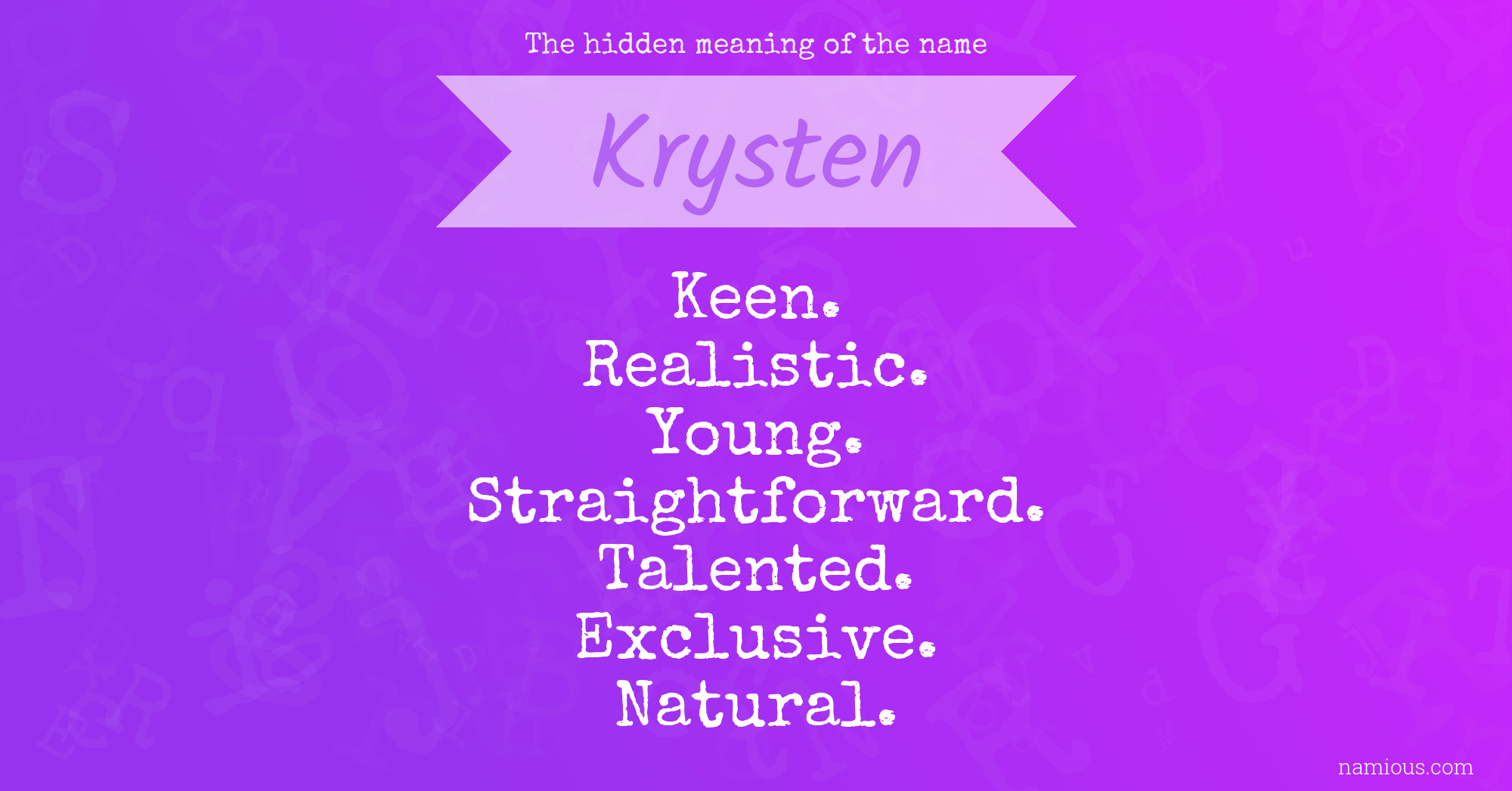 The hidden meaning of the name Krysten