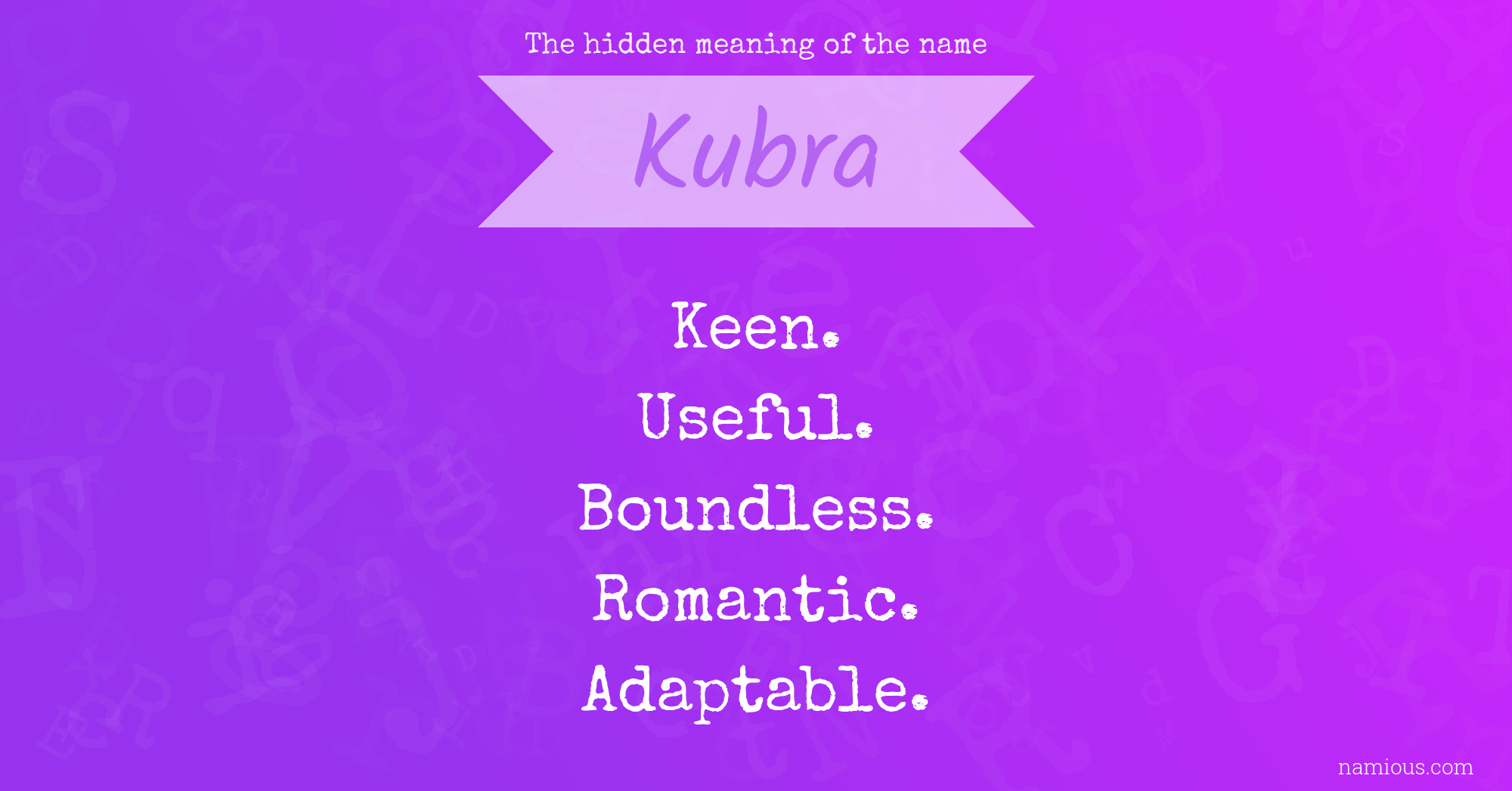 The hidden meaning of the name Kubra