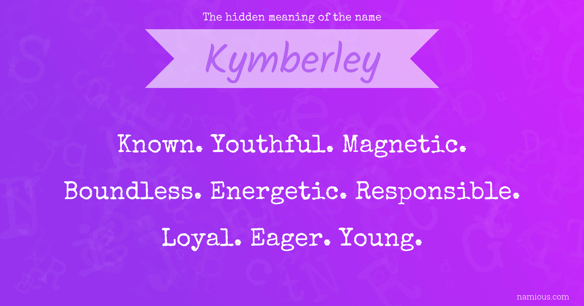 The hidden meaning of the name Kymberley