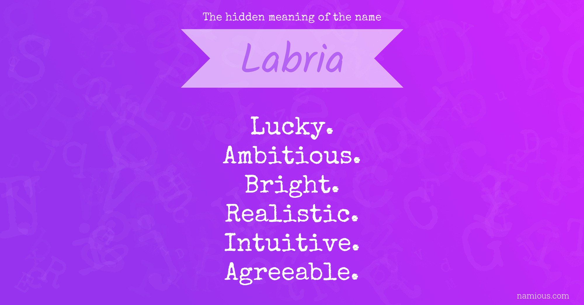 The hidden meaning of the name Labria