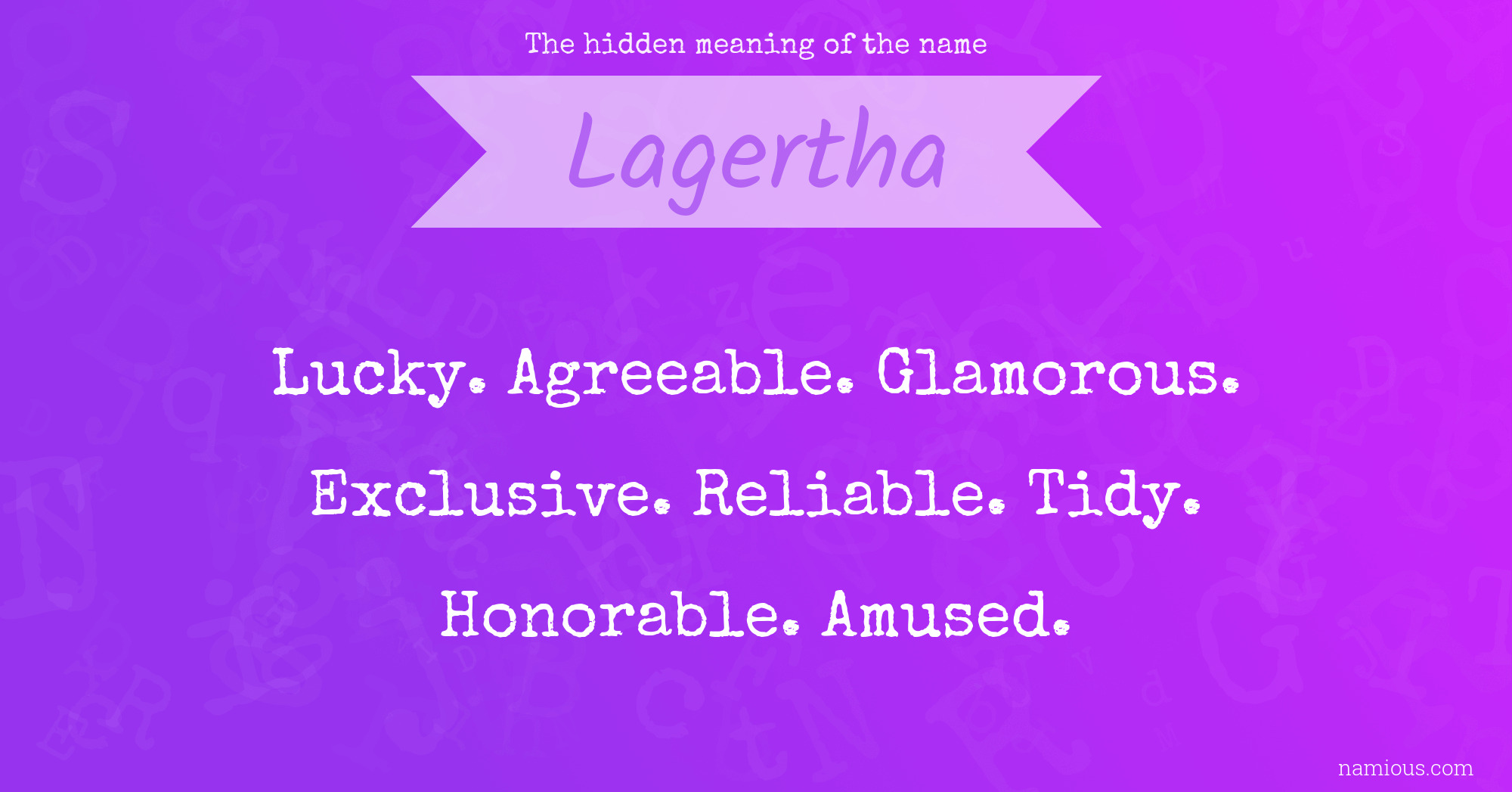 The hidden meaning of the name Lagertha
