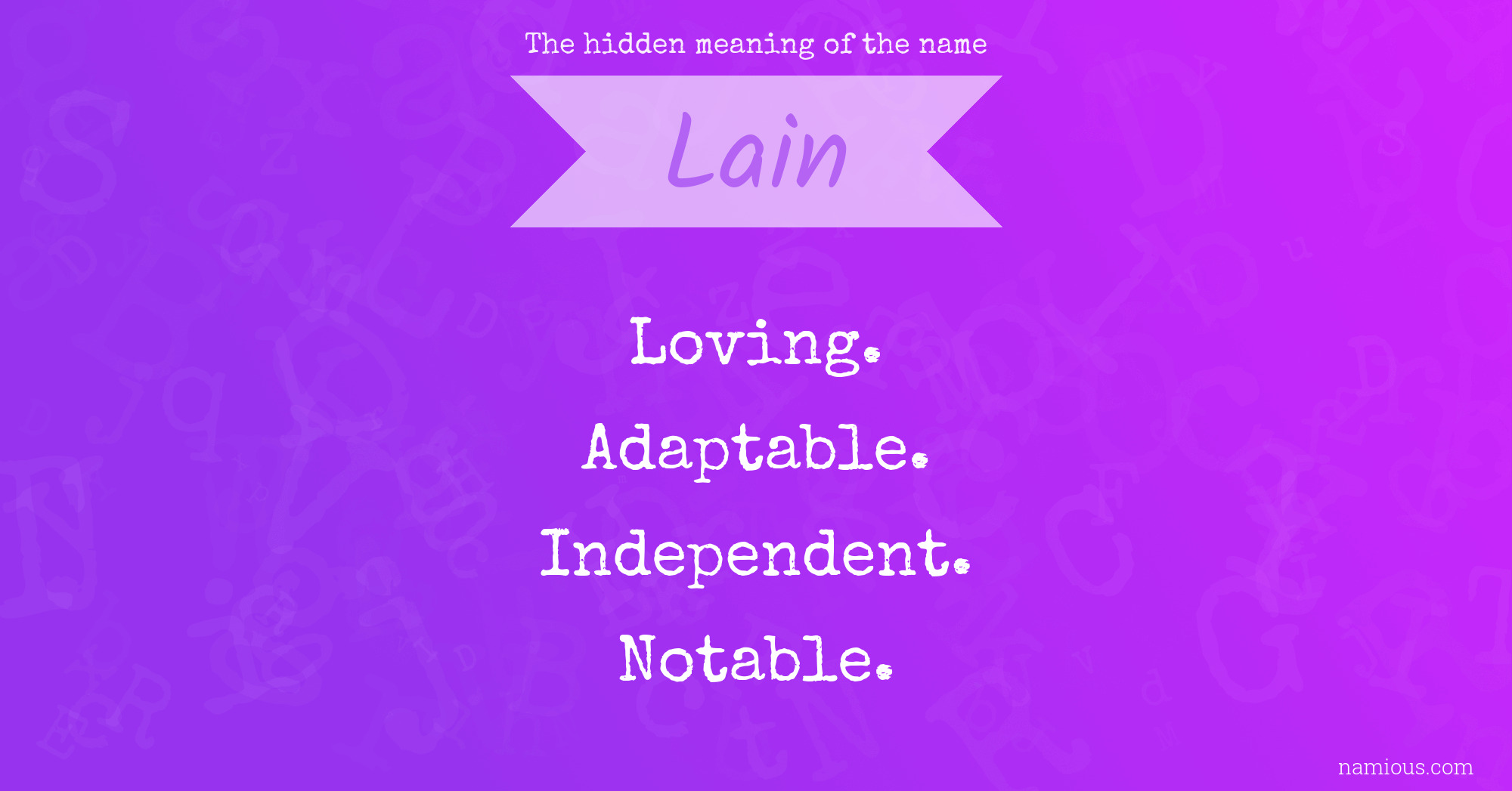 The hidden meaning of the name Lain