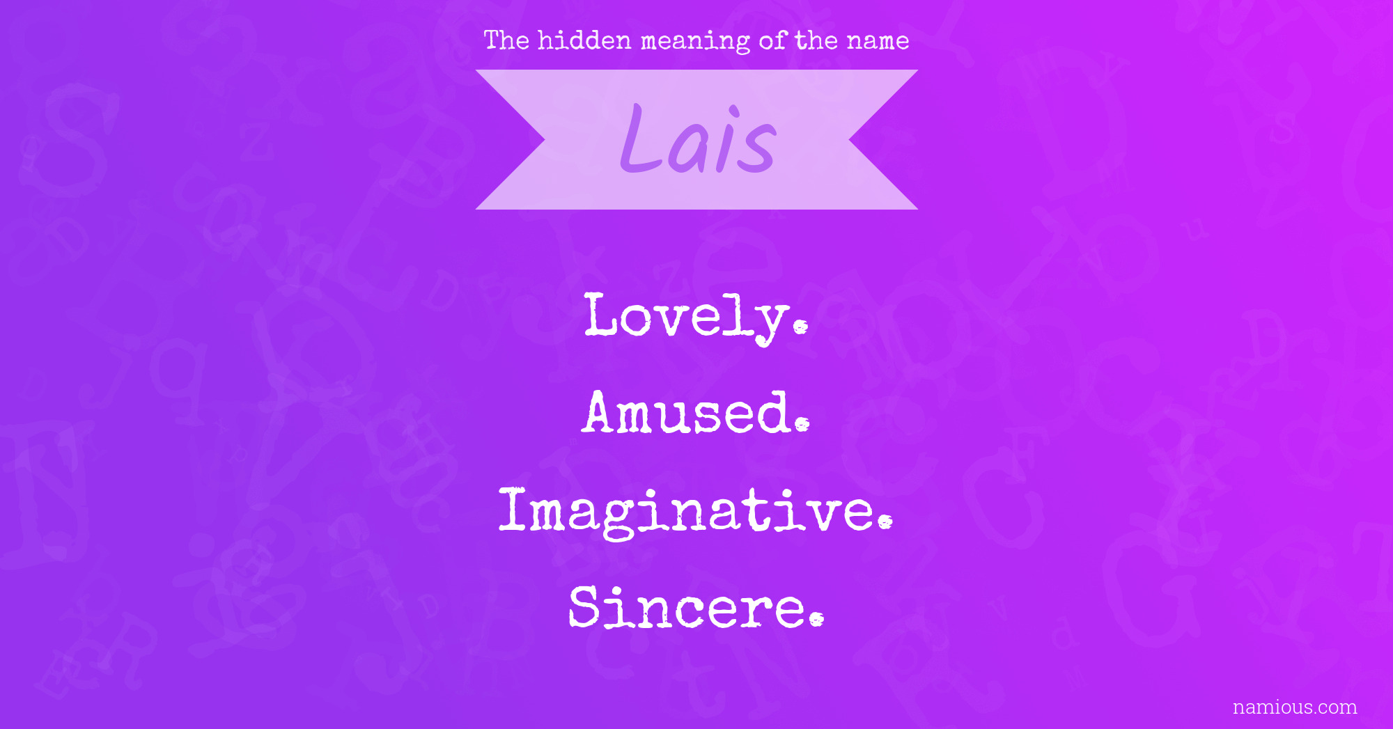 The hidden meaning of the name Lais