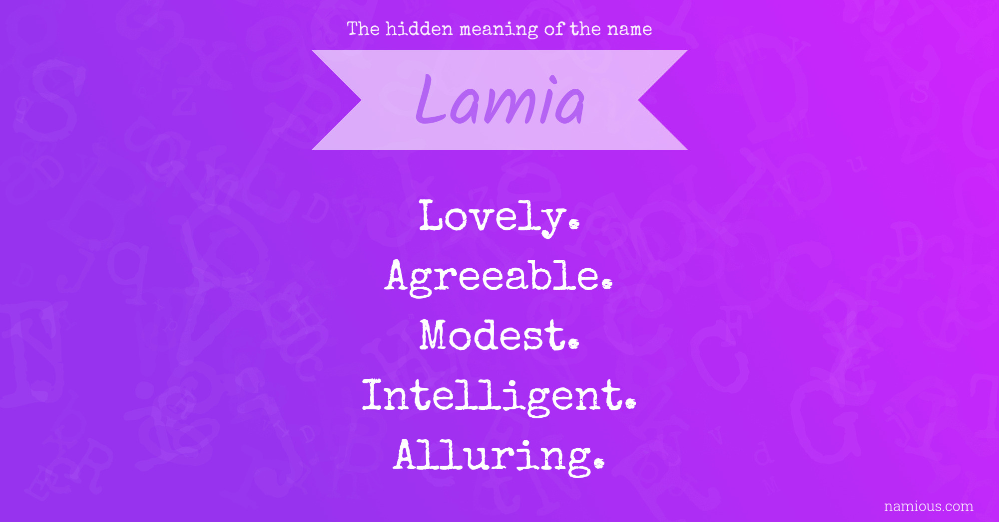 The hidden meaning of the name Lamia