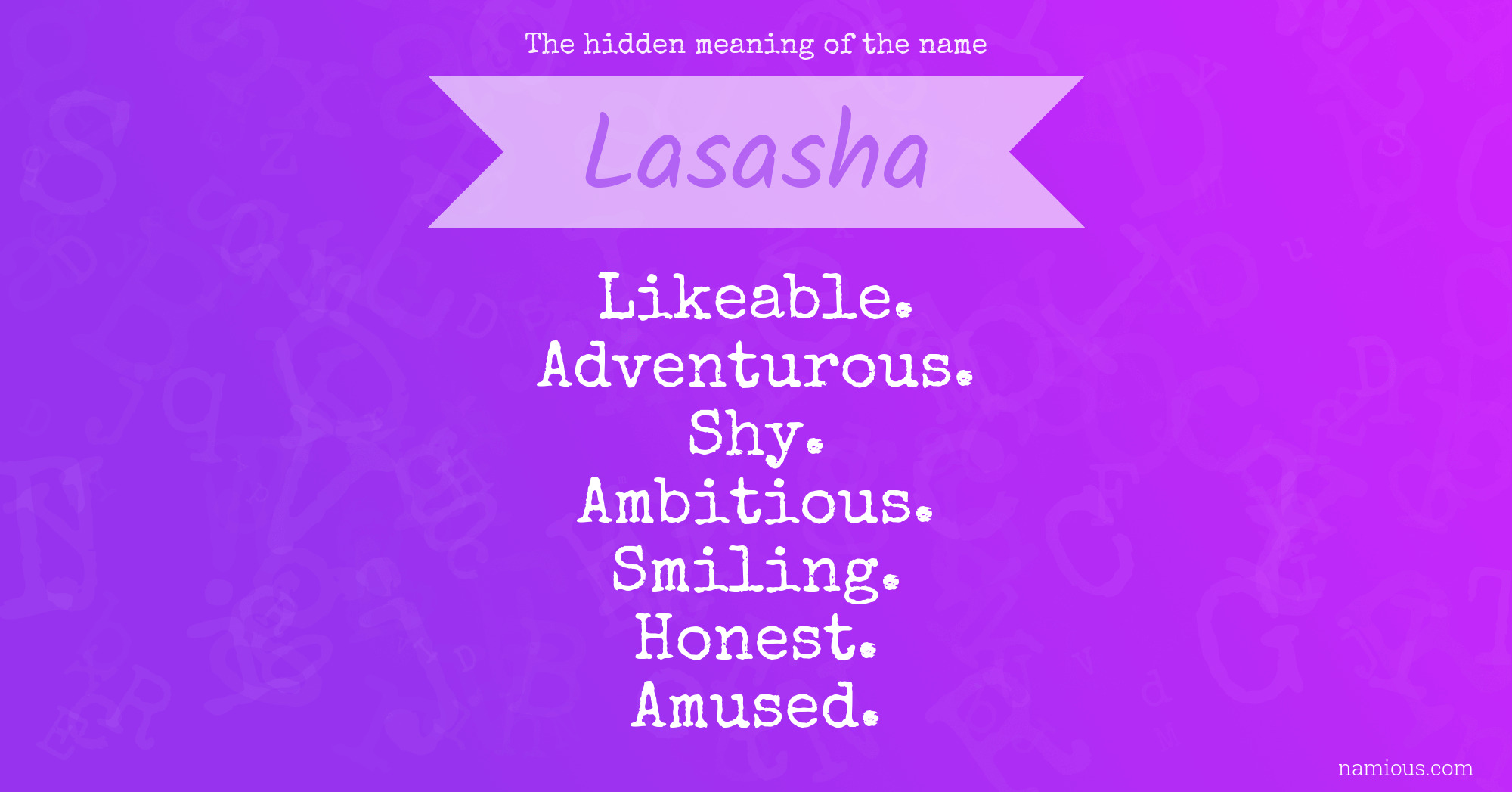 The hidden meaning of the name Lasasha