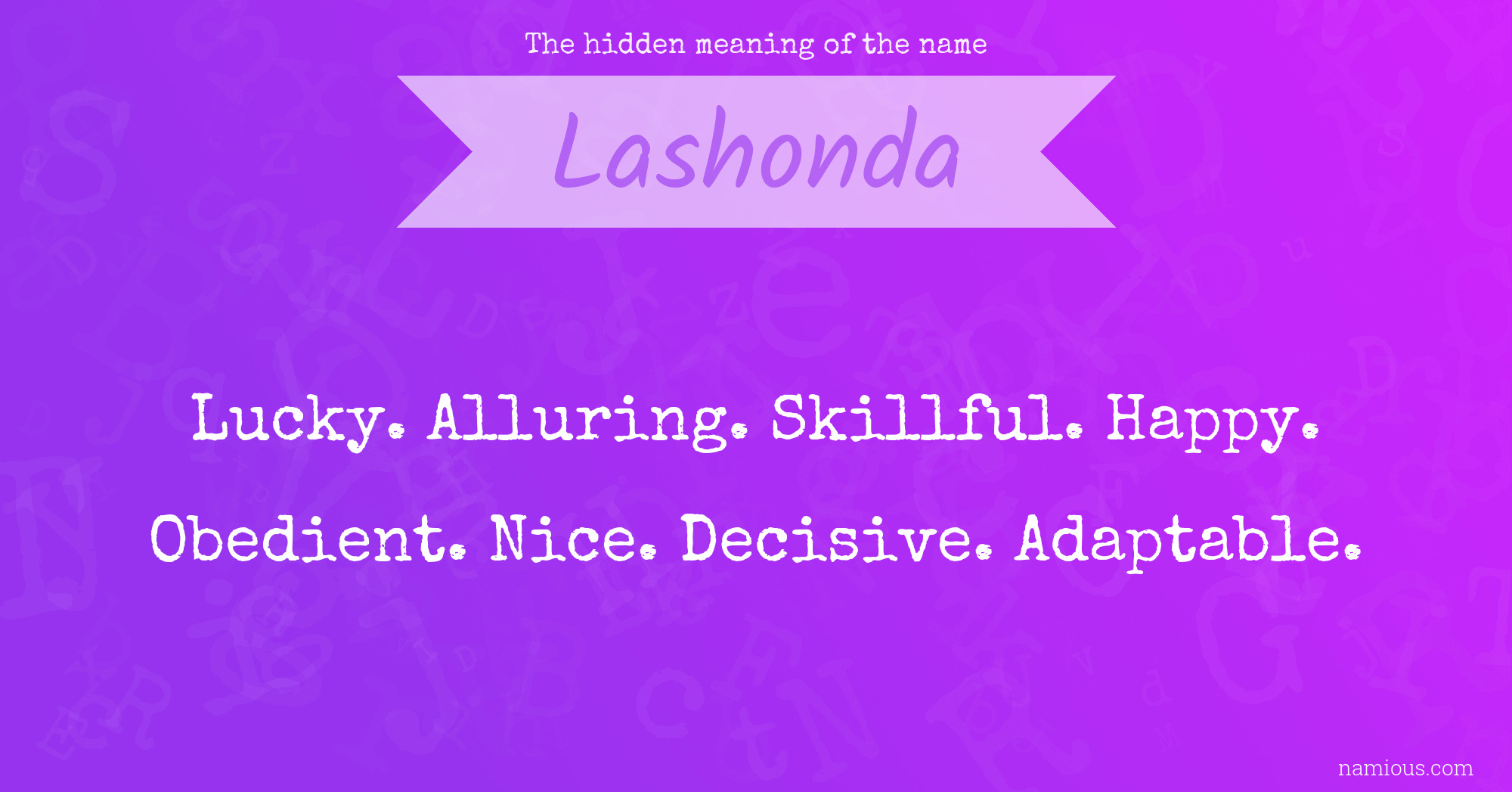 The hidden meaning of the name Lashonda