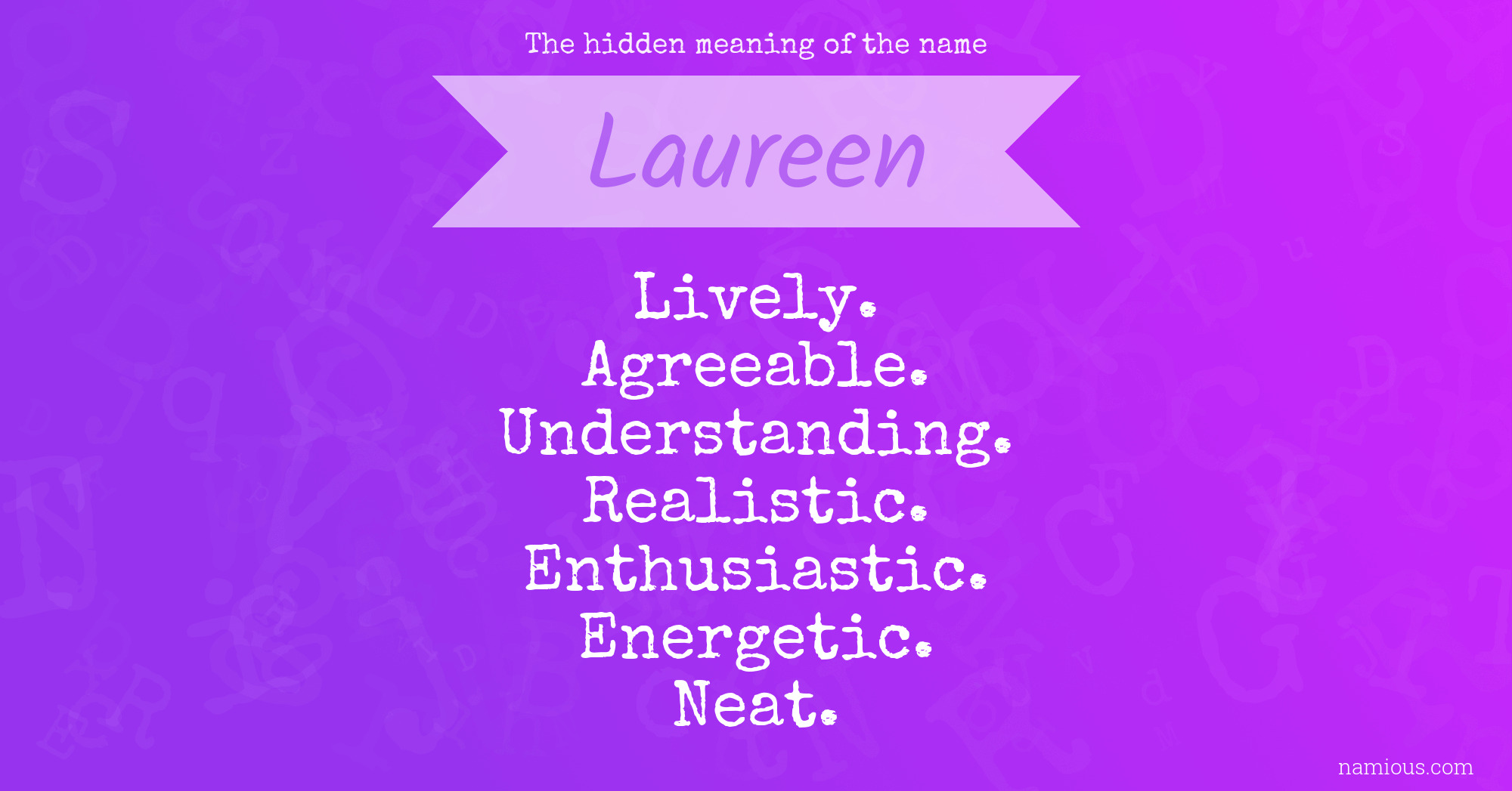 The hidden meaning of the name Laureen