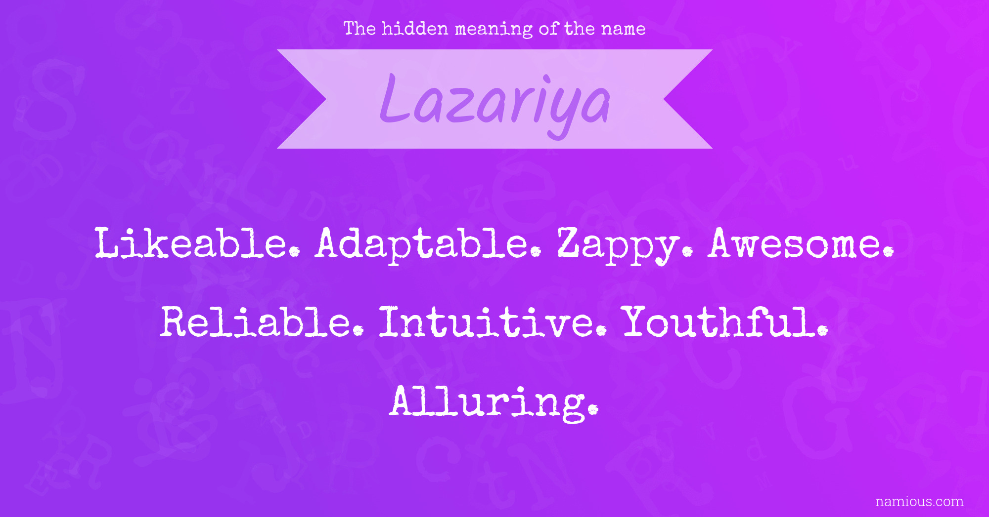 The hidden meaning of the name Lazariya