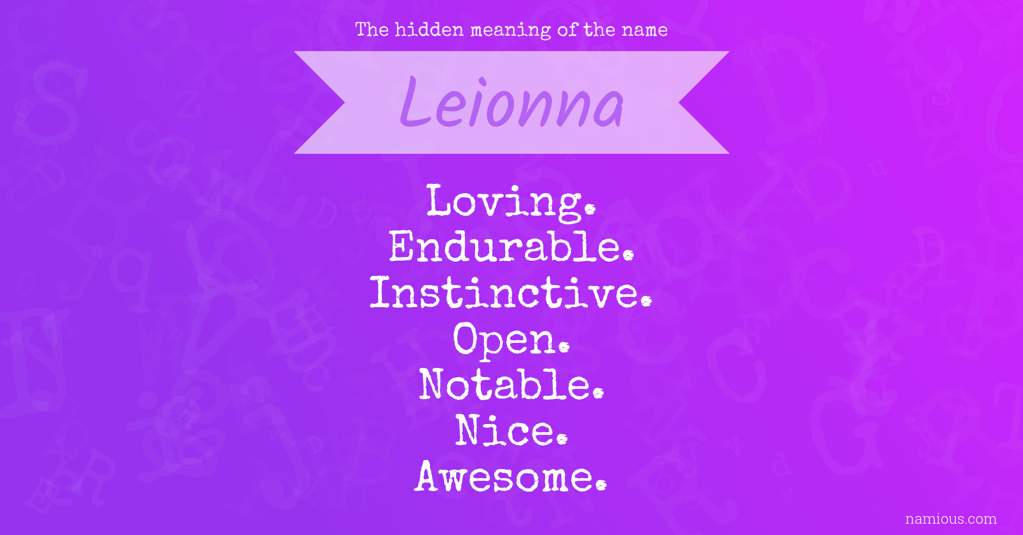 The hidden meaning of the name Leionna