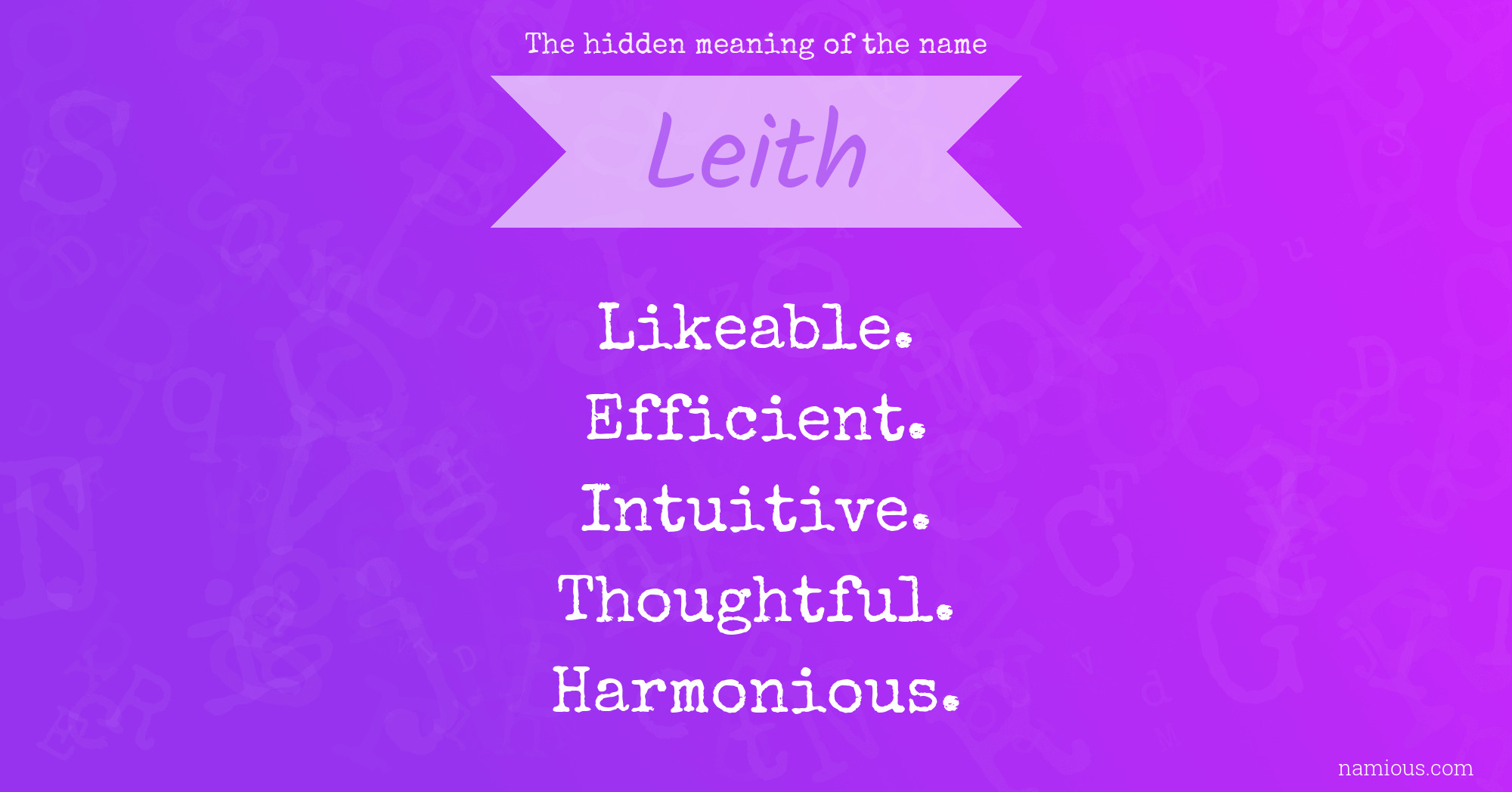 The hidden meaning of the name Leith