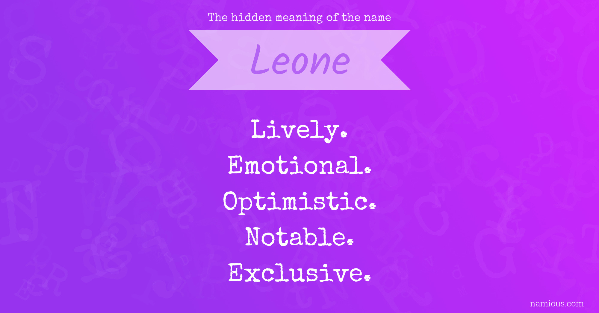 The hidden meaning of the name Leone
