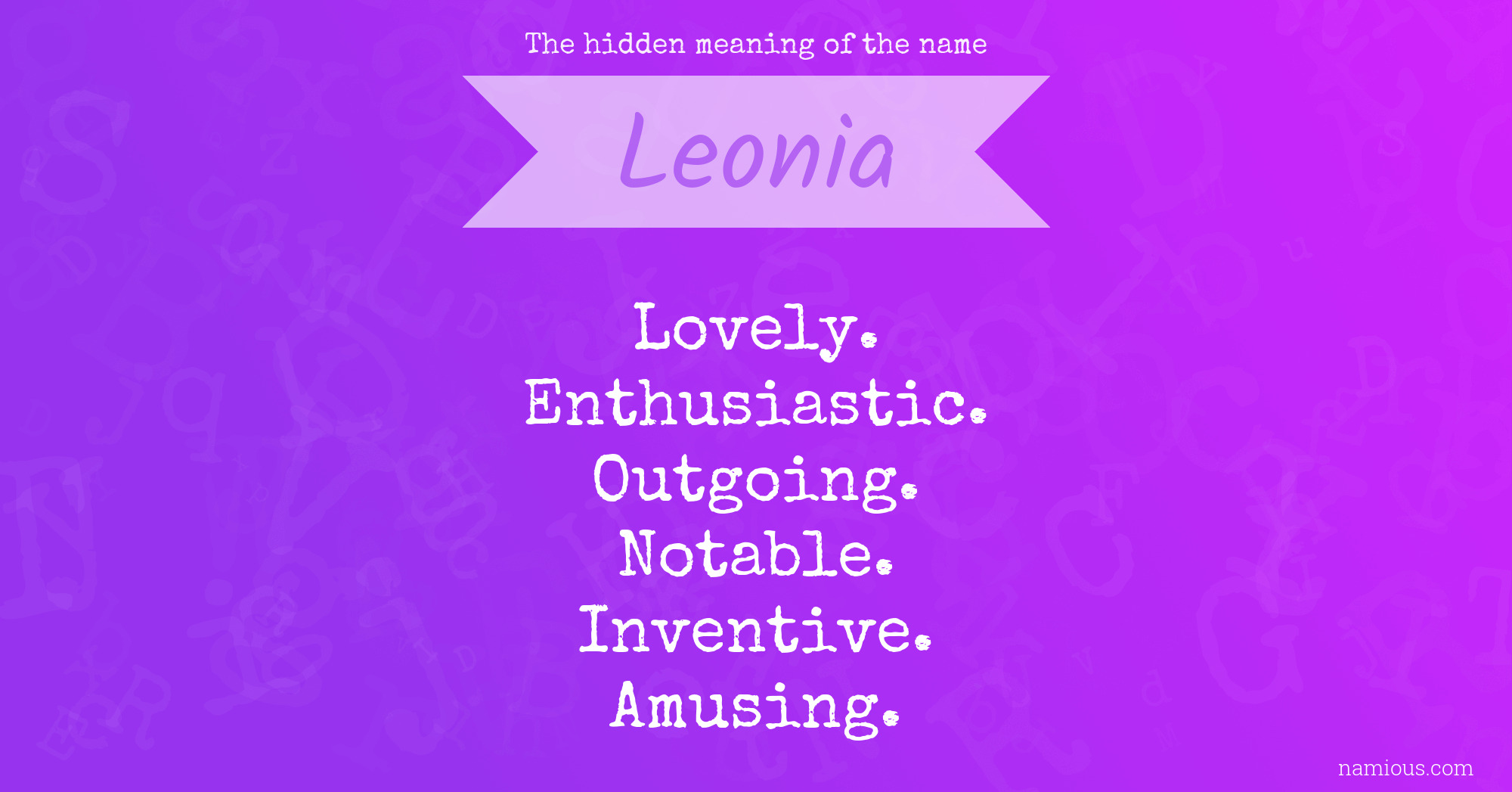 The hidden meaning of the name Leonia