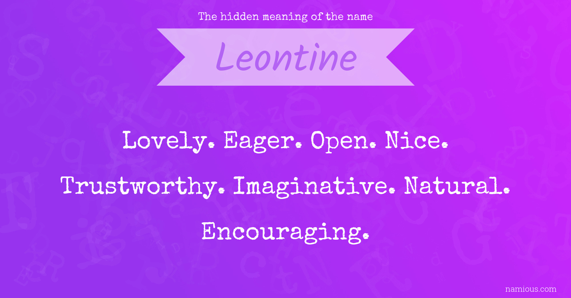 The hidden meaning of the name Leontine