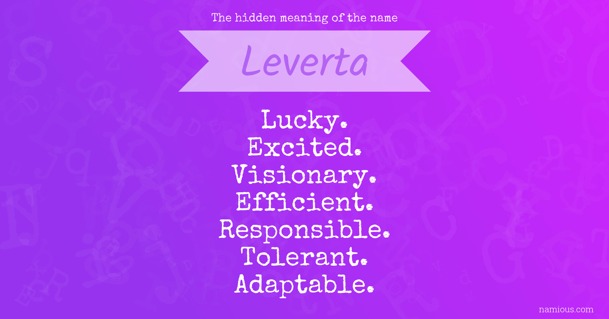 The hidden meaning of the name Leverta