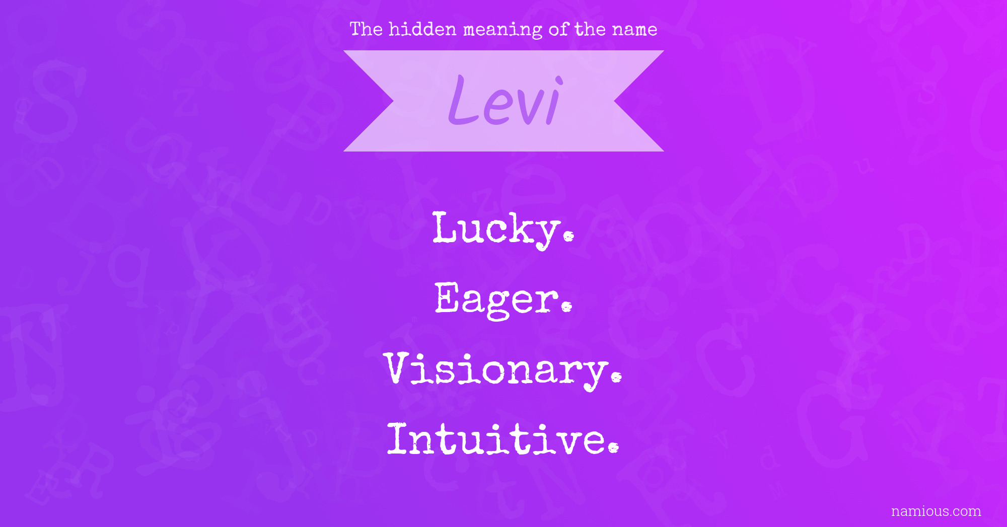 The hidden meaning of the name Levi
