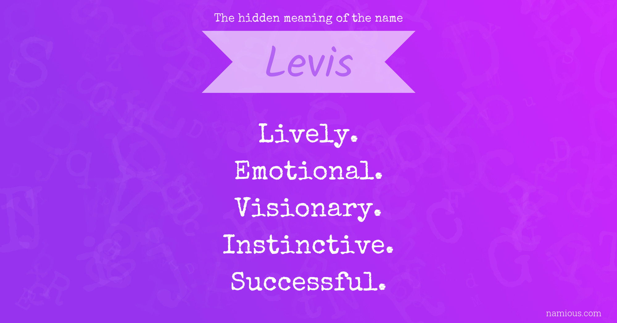 The hidden meaning of the name Levis