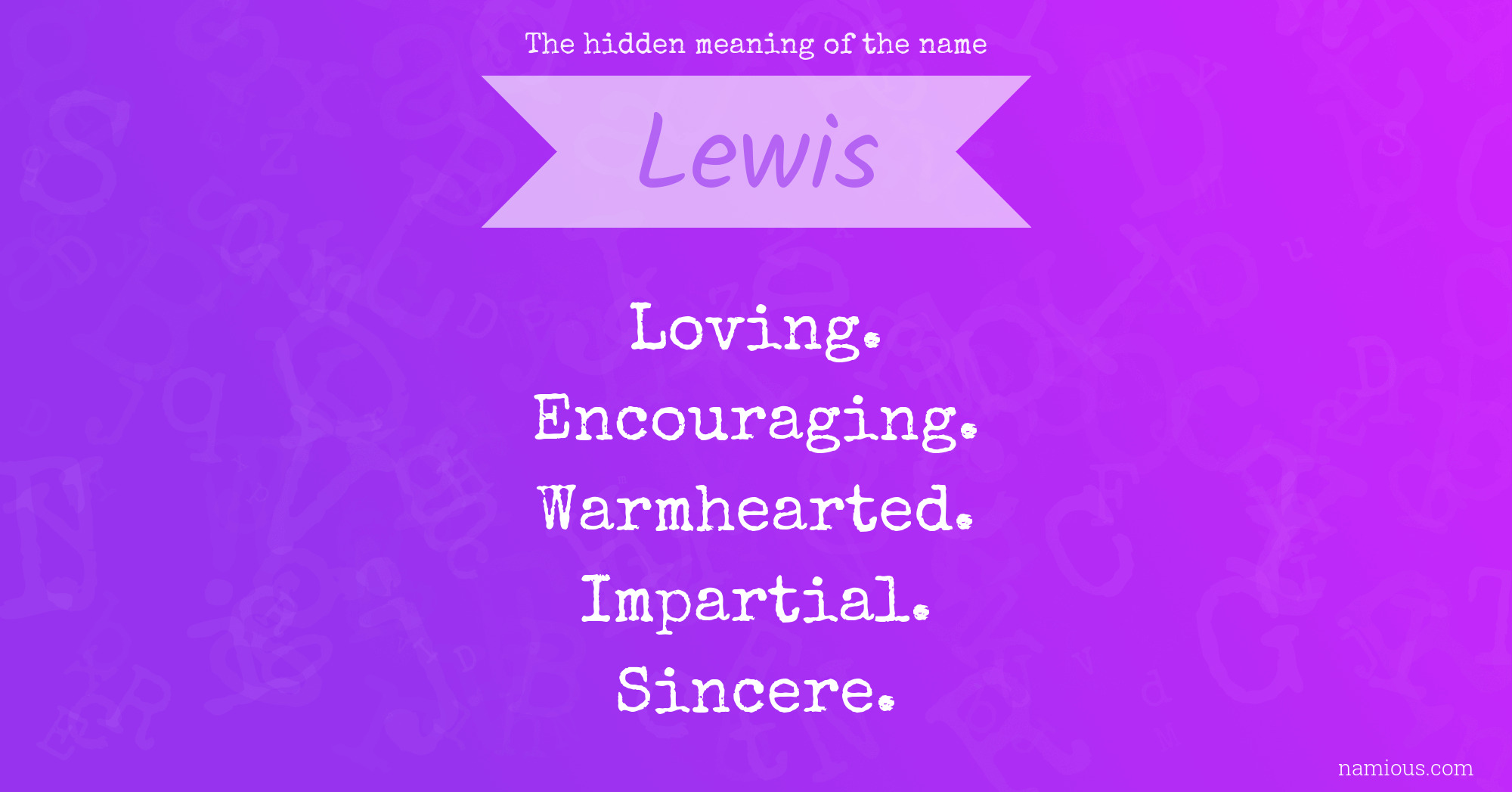 The hidden meaning of the name Lewis