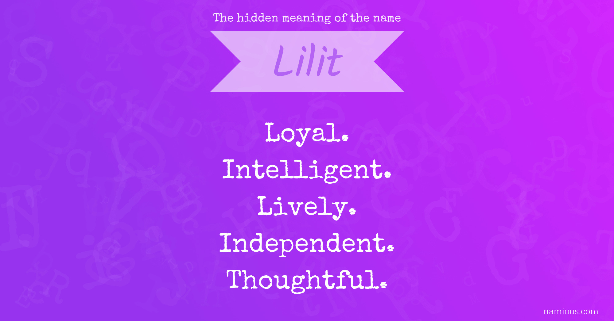 The hidden meaning of the name Lilit
