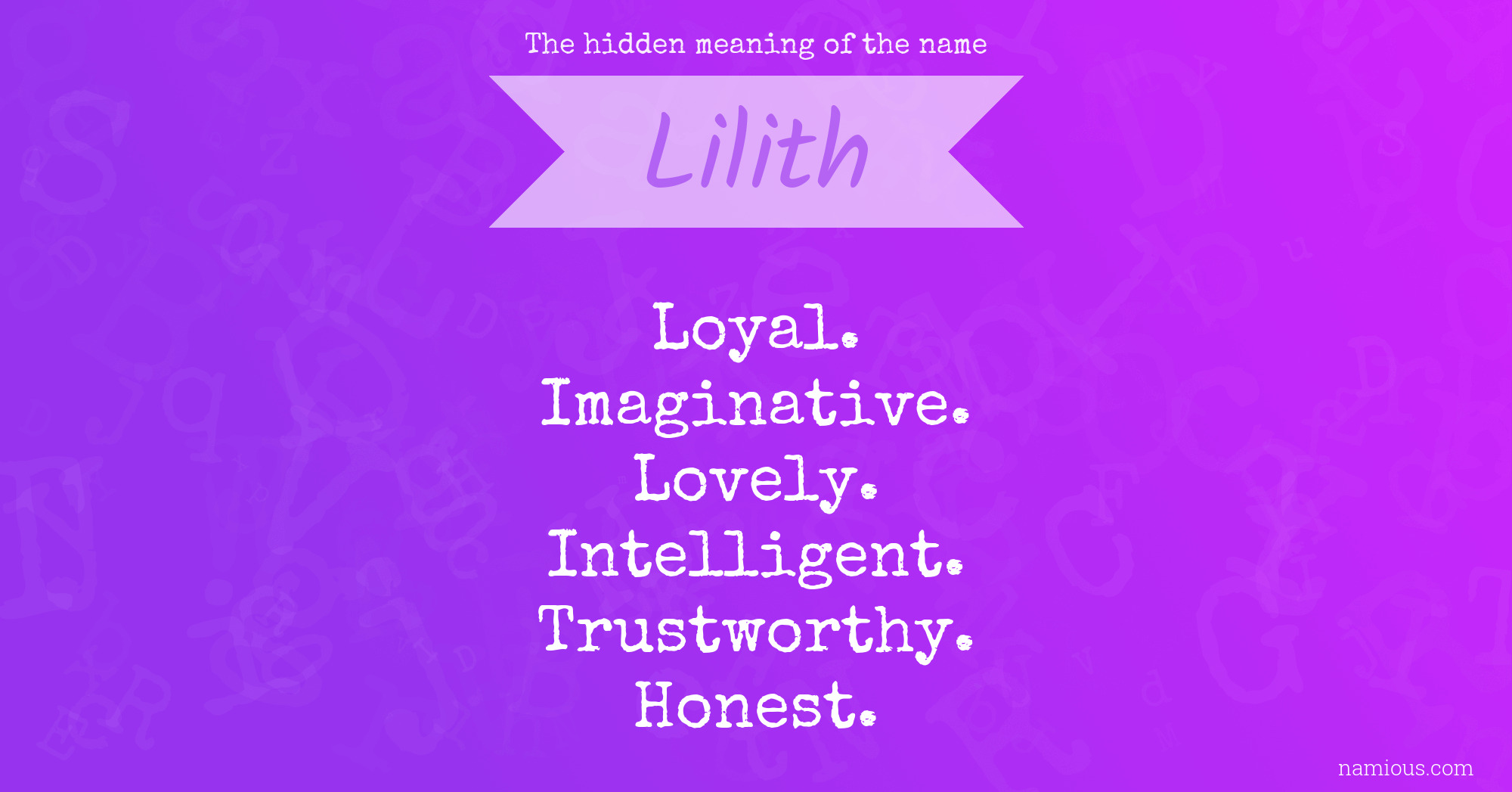 The hidden meaning of the name Lilith