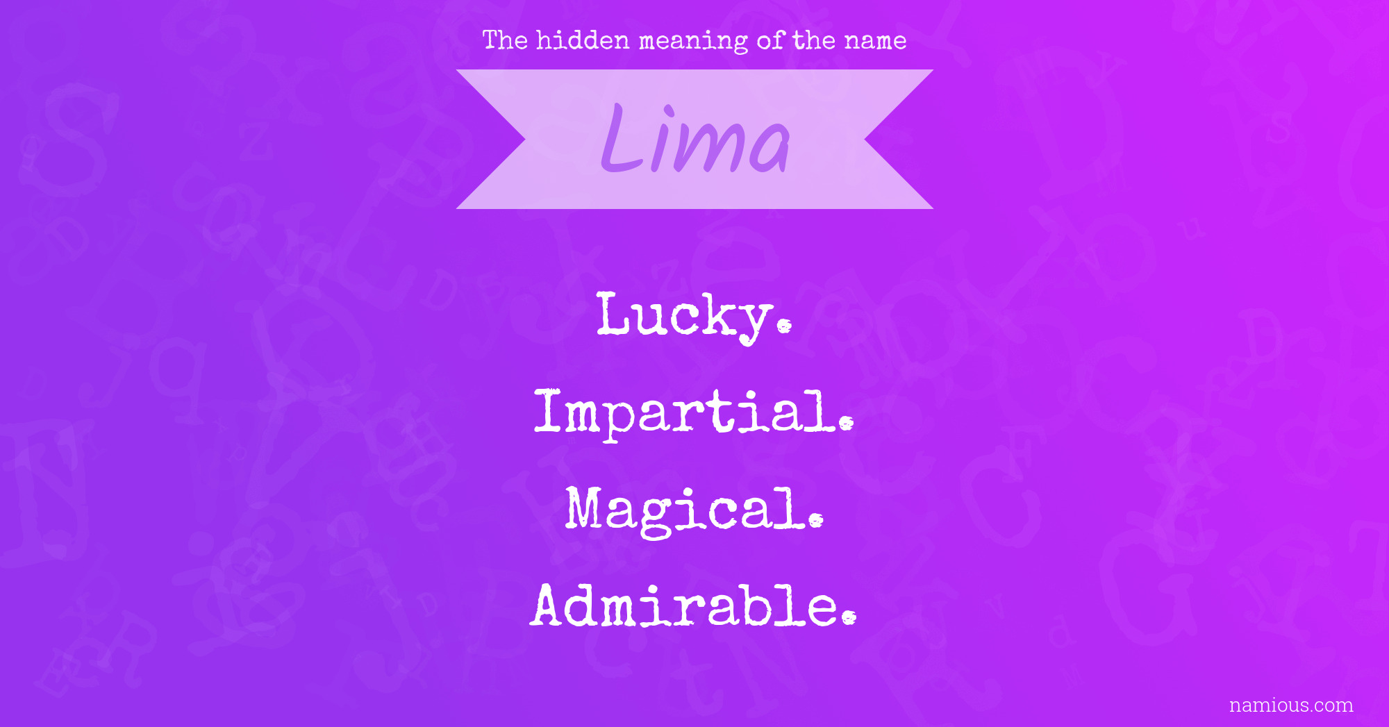 The hidden meaning of the name Lima