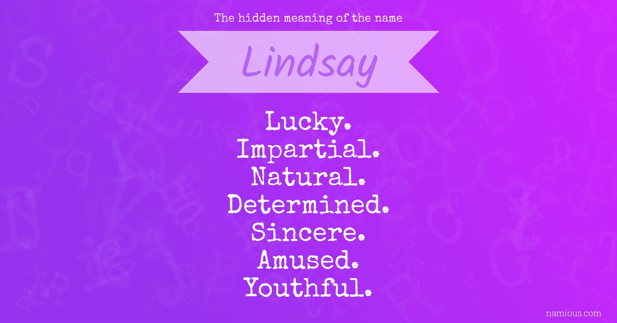 The hidden meaning of the name Lindsay