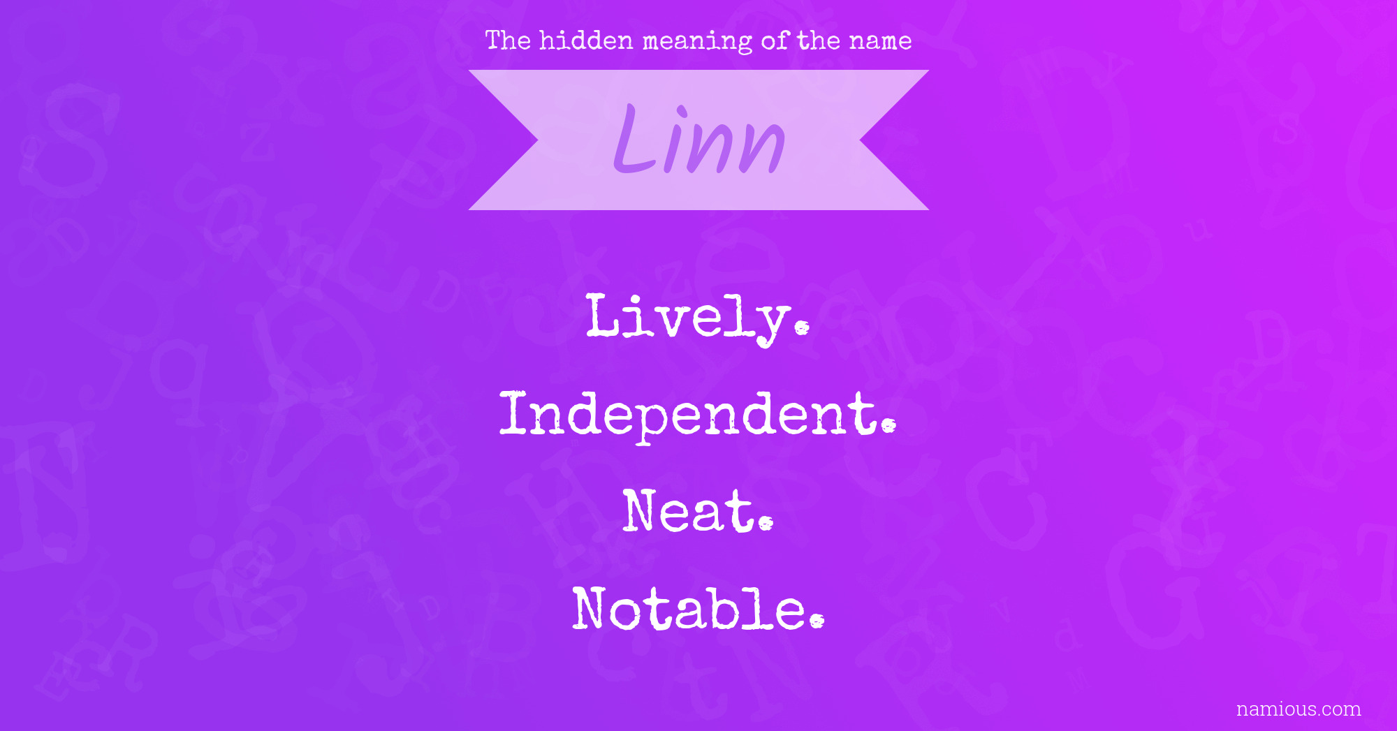 The hidden meaning of the name Linn