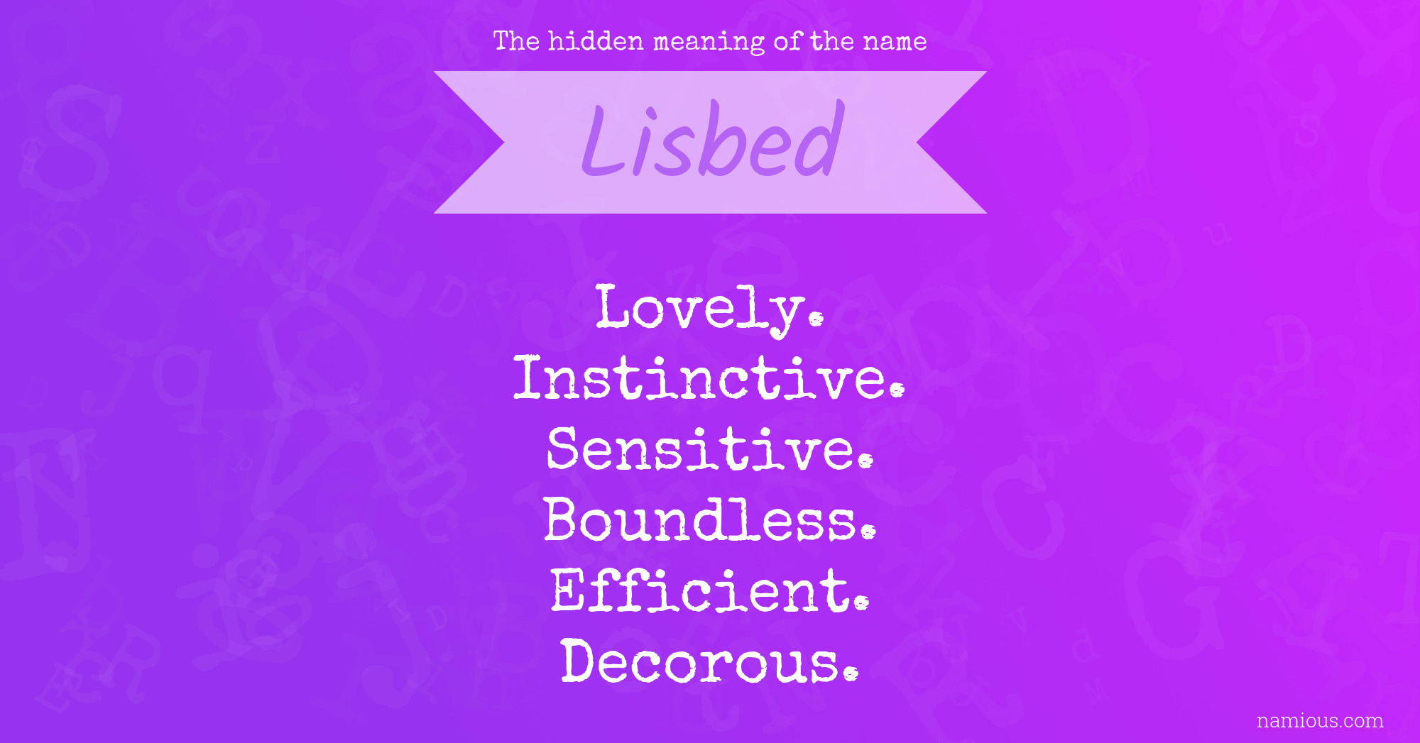 The hidden meaning of the name Lisbed