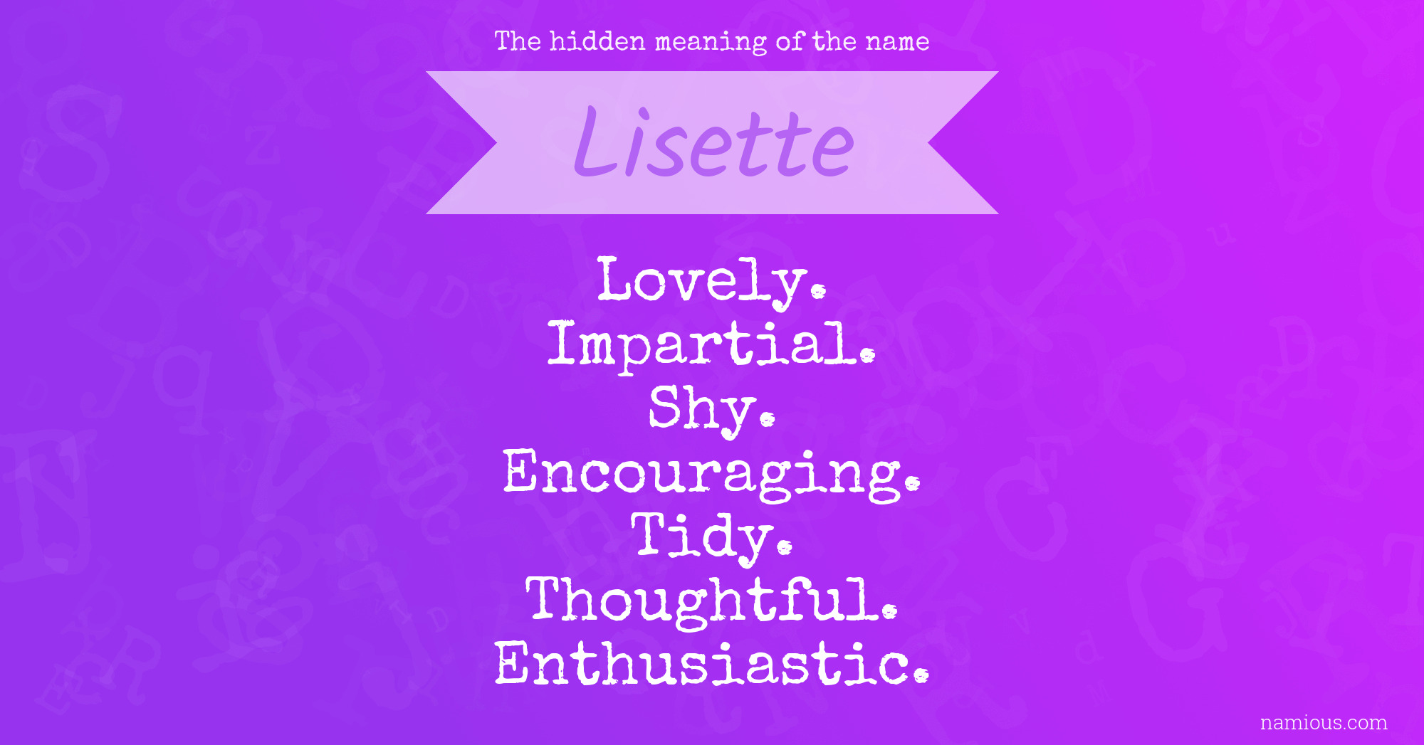 The hidden meaning of the name Lisette
