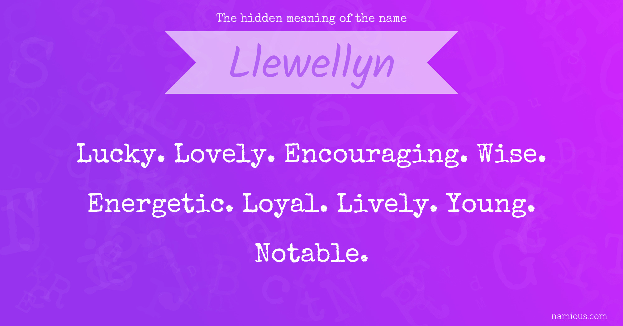 The hidden meaning of the name Llewellyn