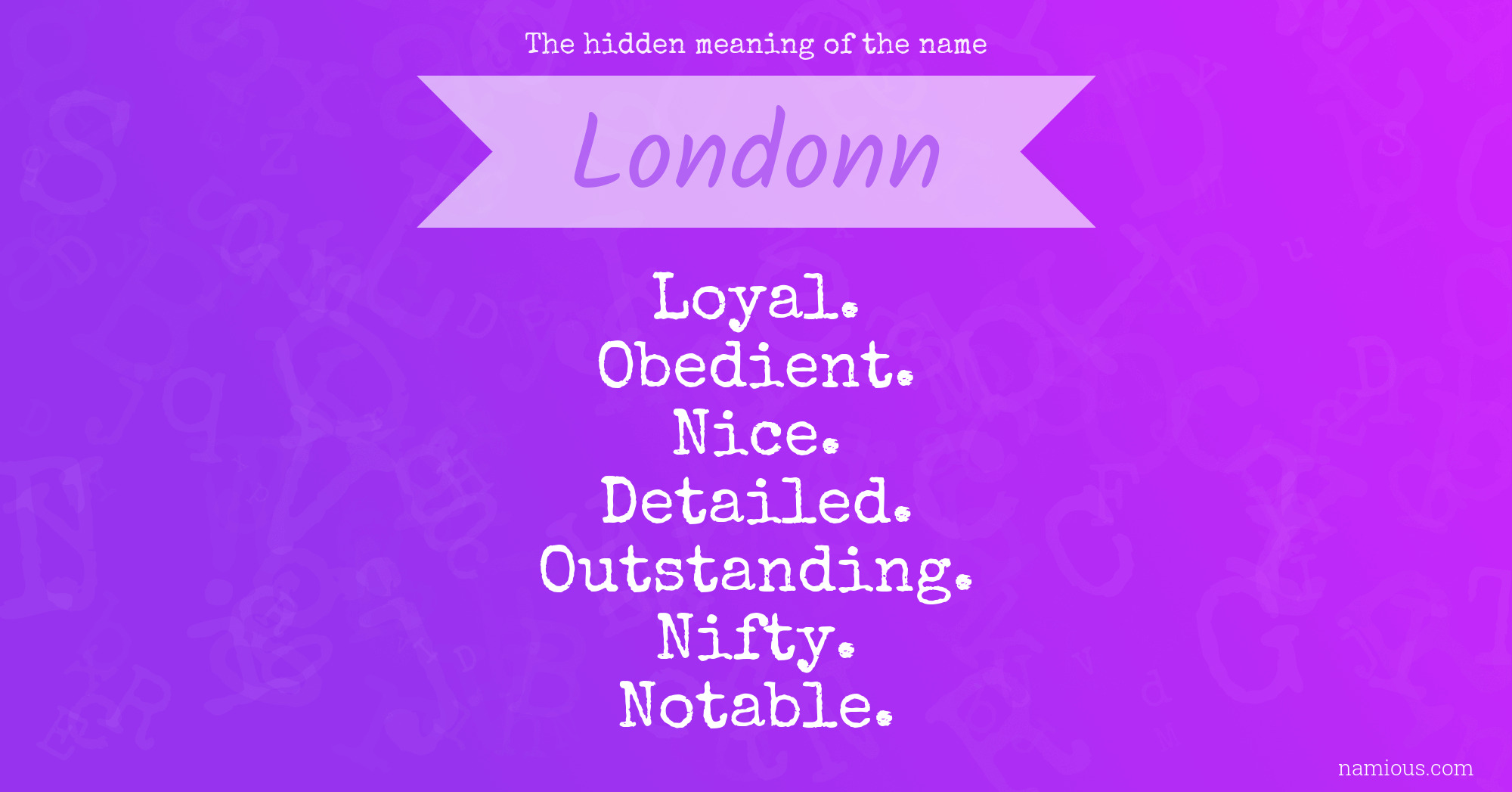 The hidden meaning of the name Londonn