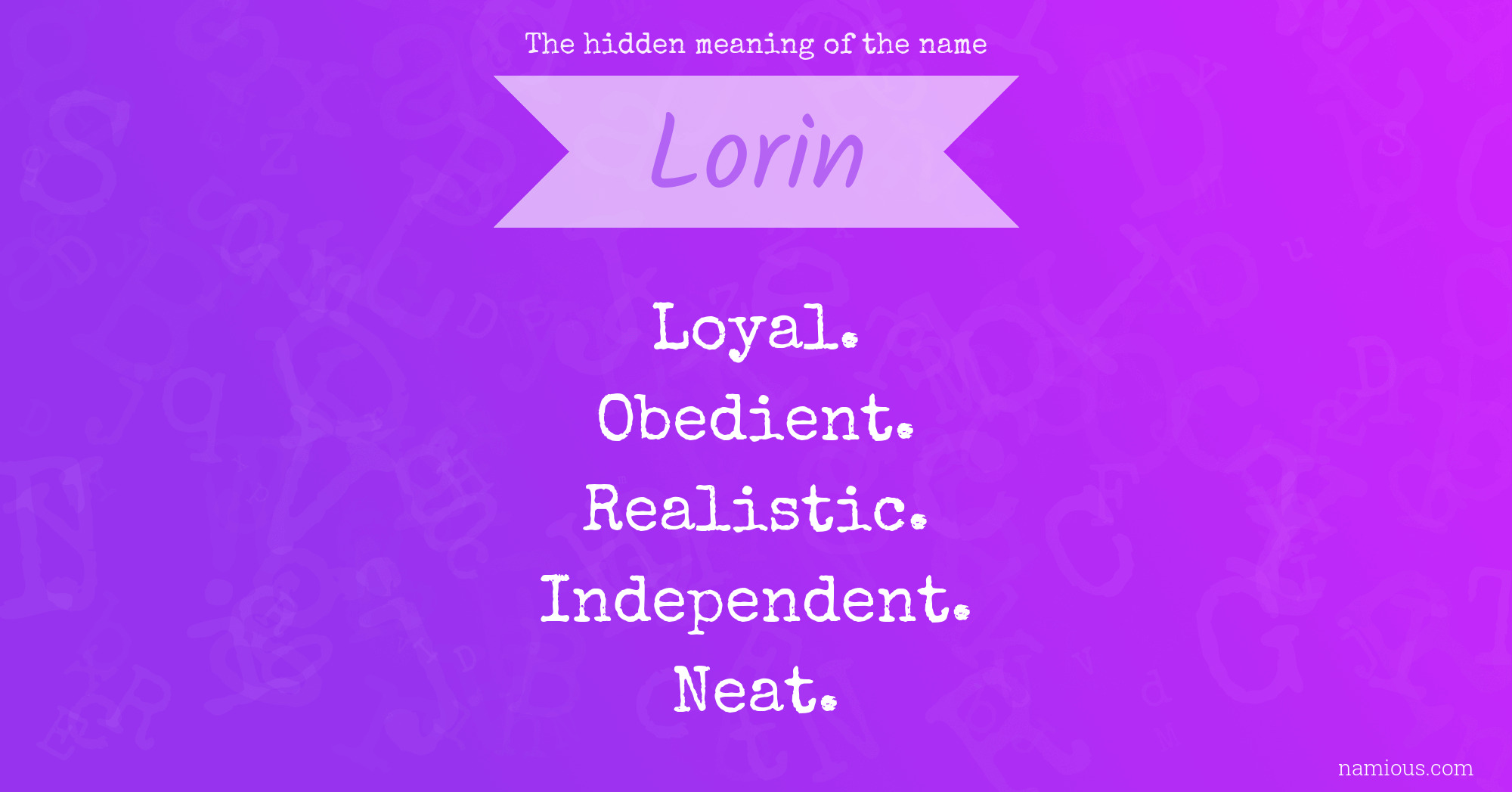 The hidden meaning of the name Lorin