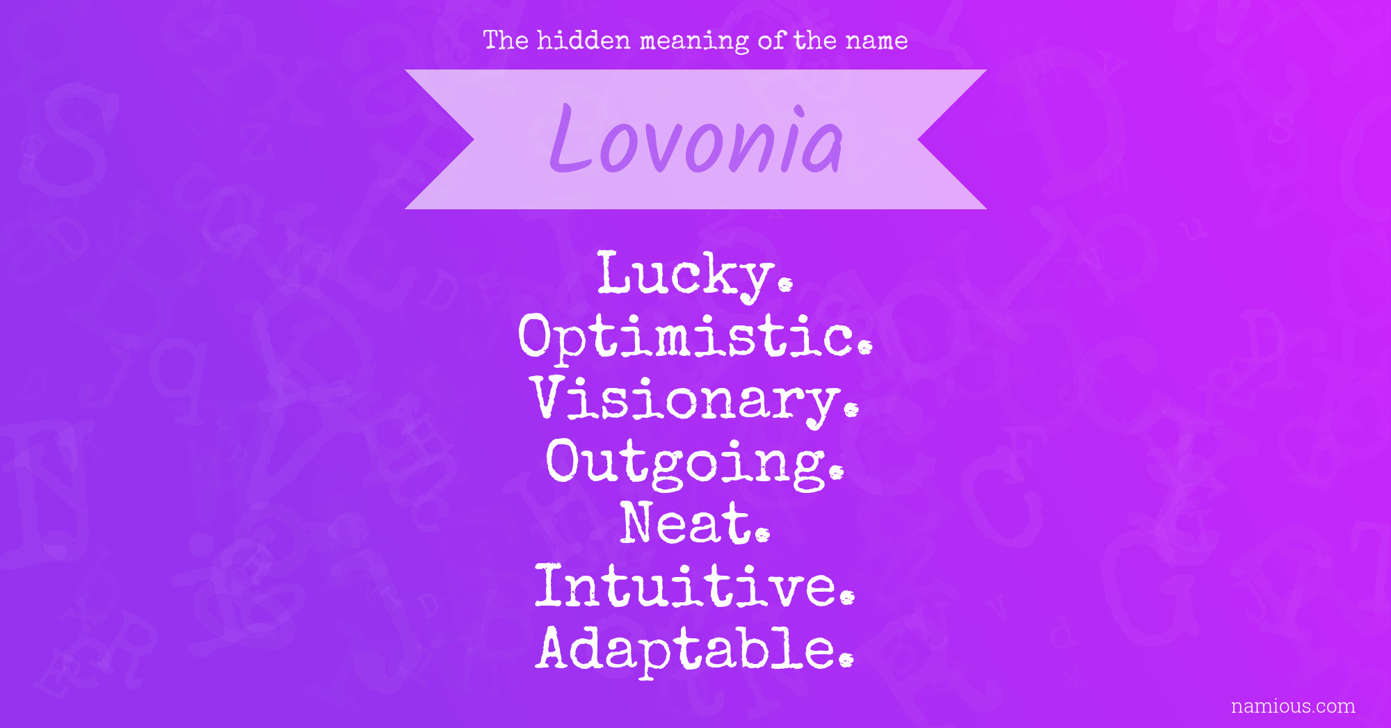 The hidden meaning of the name Lovonia
