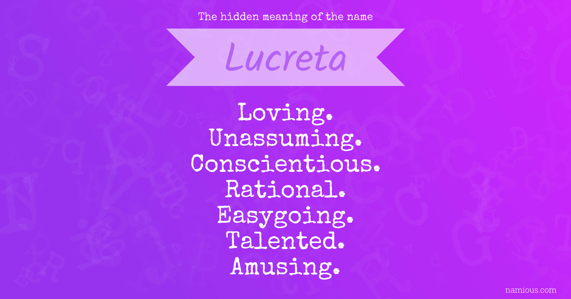 The hidden meaning of the name Lucreta
