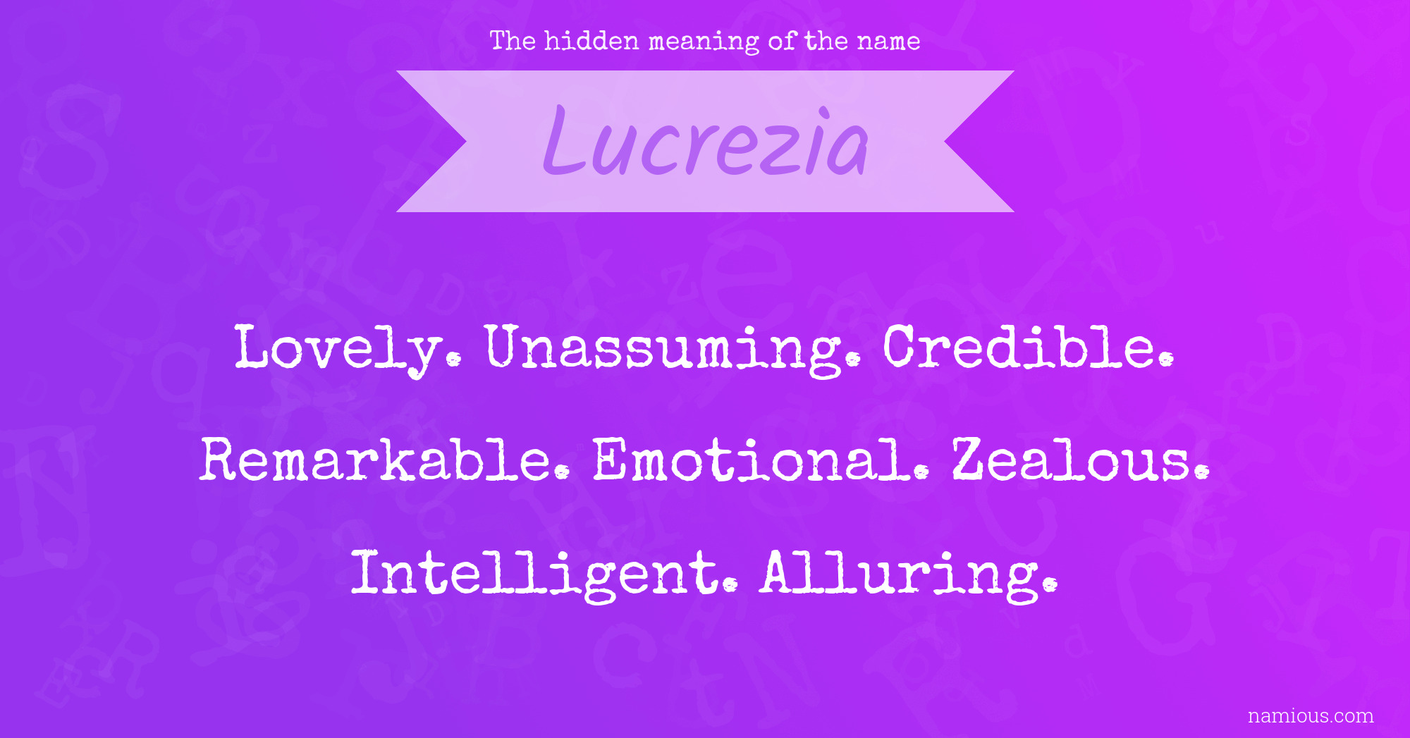 The hidden meaning of the name Lucrezia