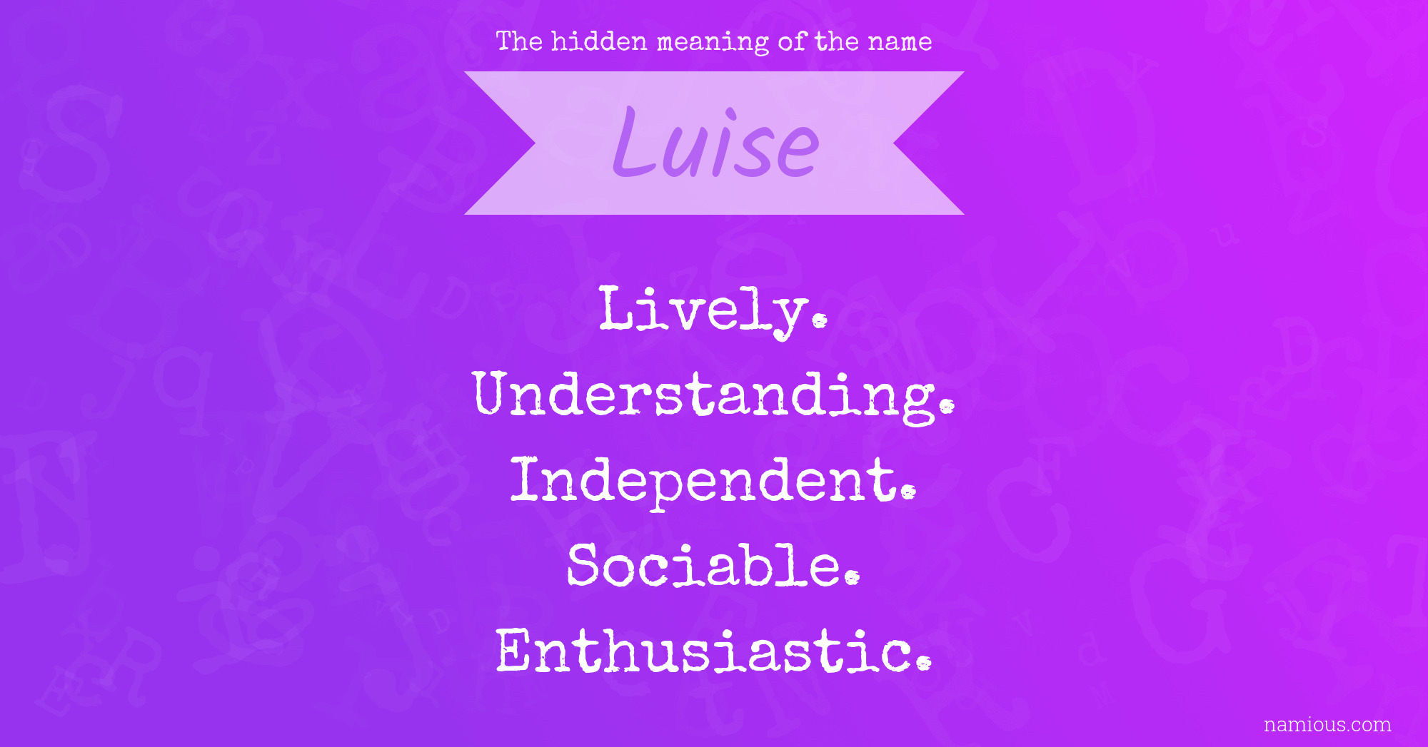 The hidden meaning of the name Luise