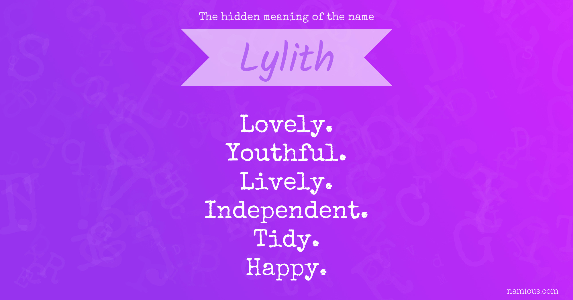 The hidden meaning of the name Lylith