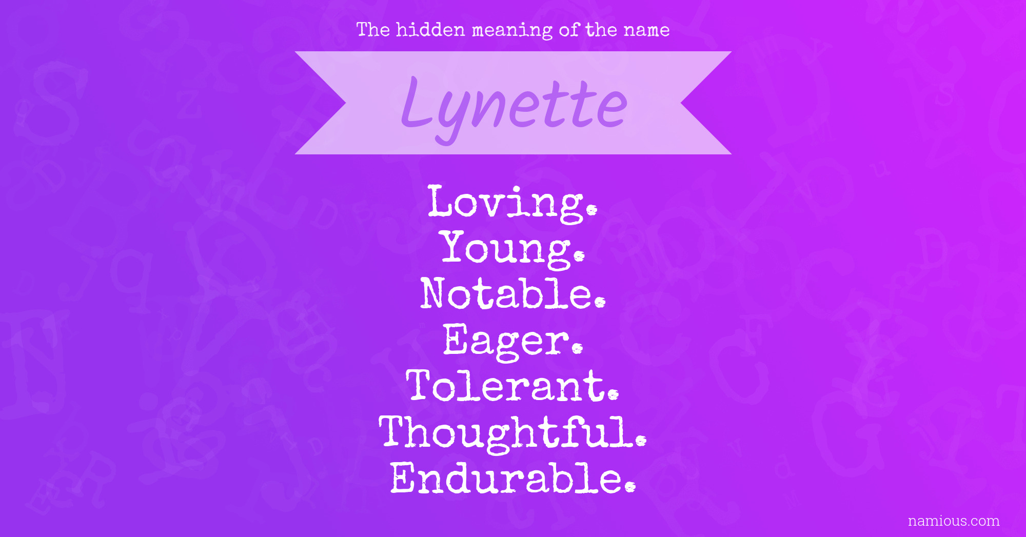 The hidden meaning of the name Lynette