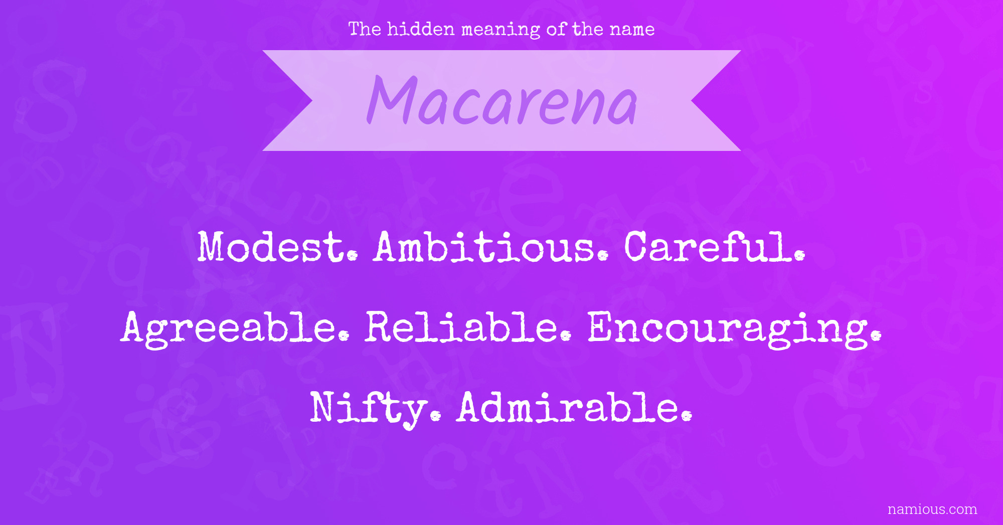 The hidden meaning of the name Macarena