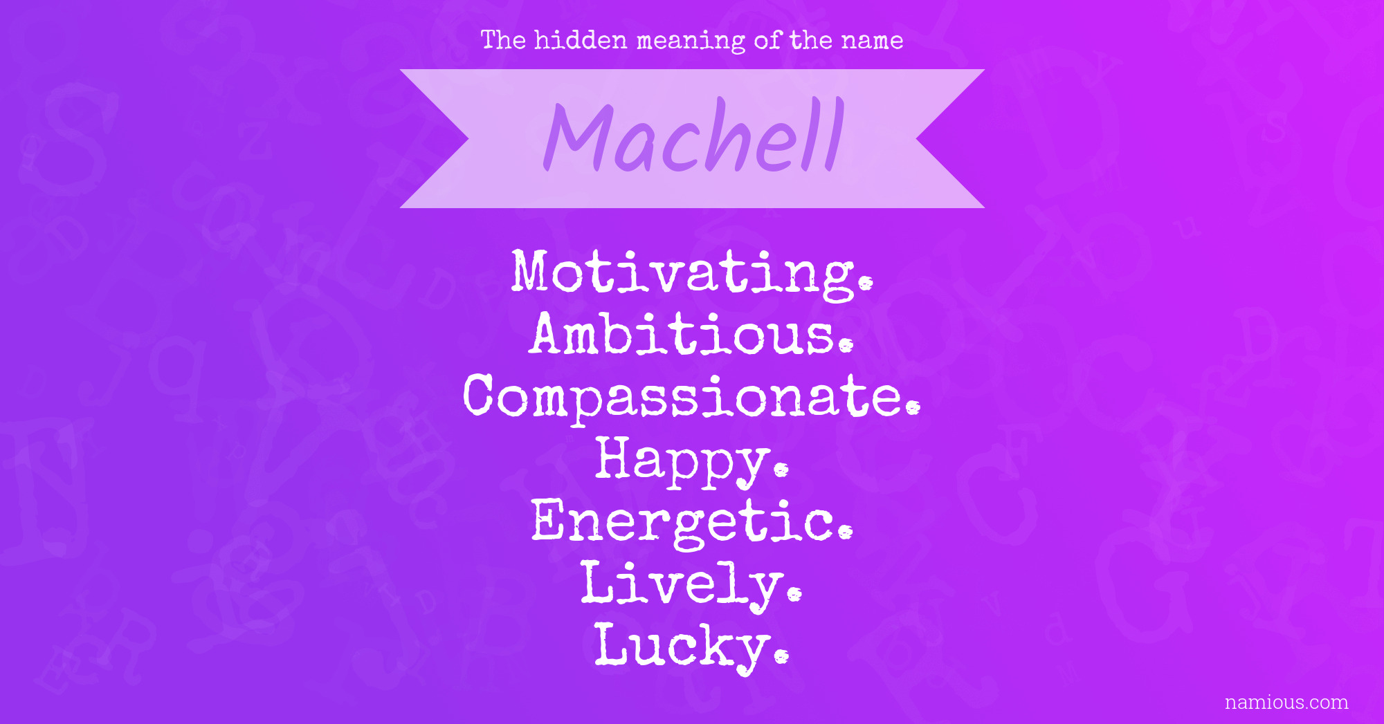 The hidden meaning of the name Machell