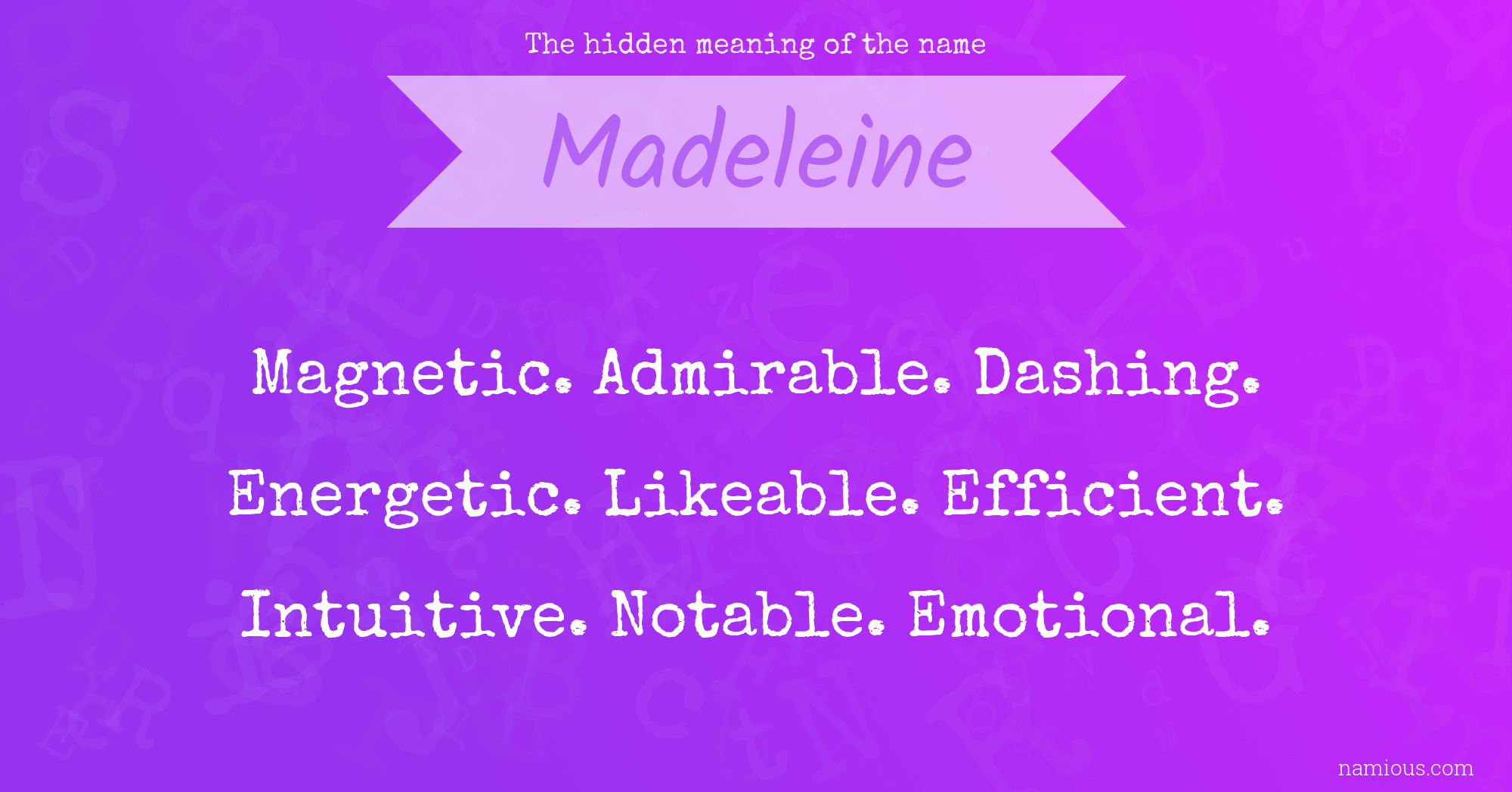 The hidden meaning of the name Madeleine | Namious